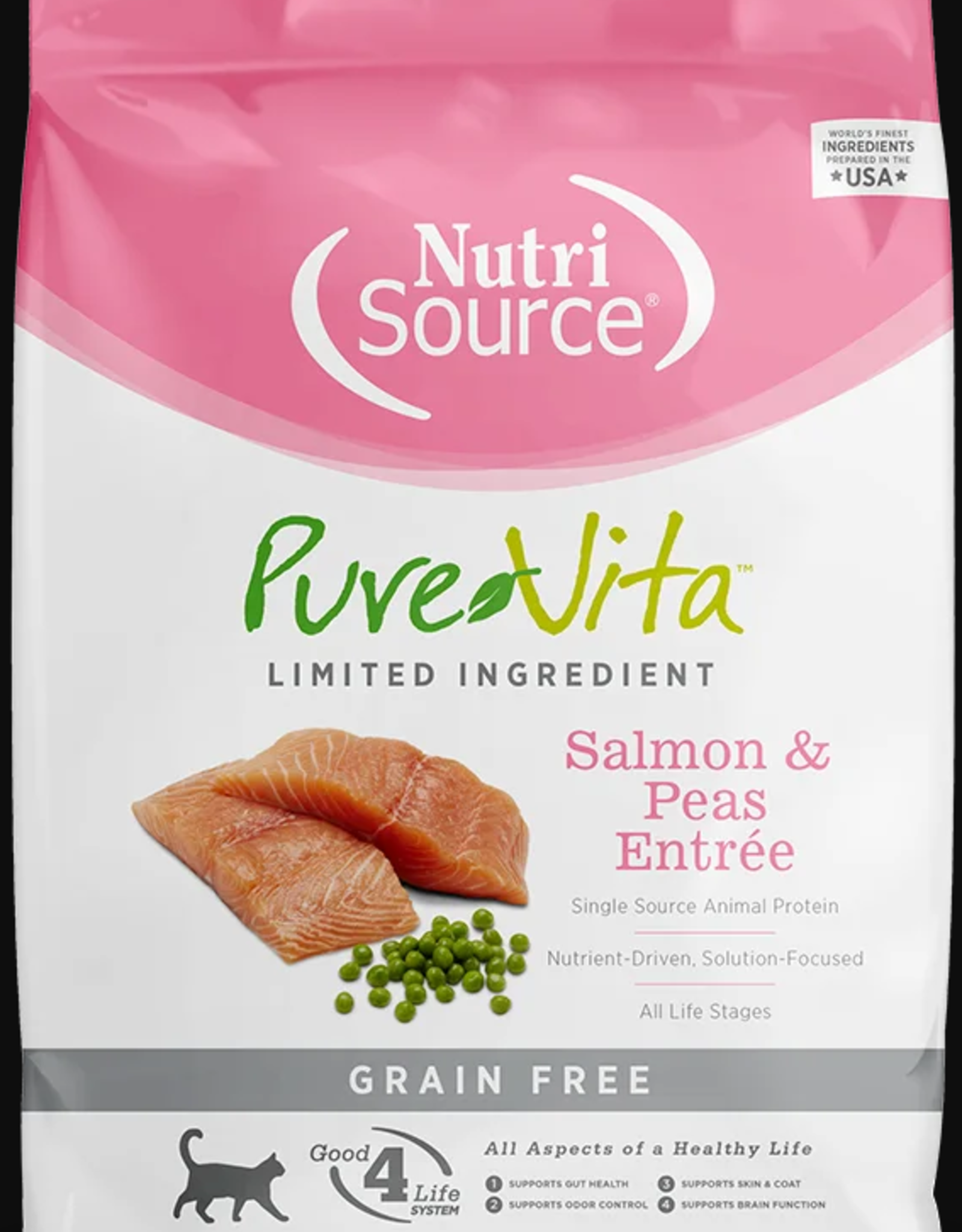 NUTRISOURCE NUTRISOURCE PURE VITA CAT SALMON & PEAS 6.6LBS