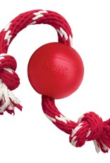 KONG KONG Ball W/Rope Dog Toy - Small, Red