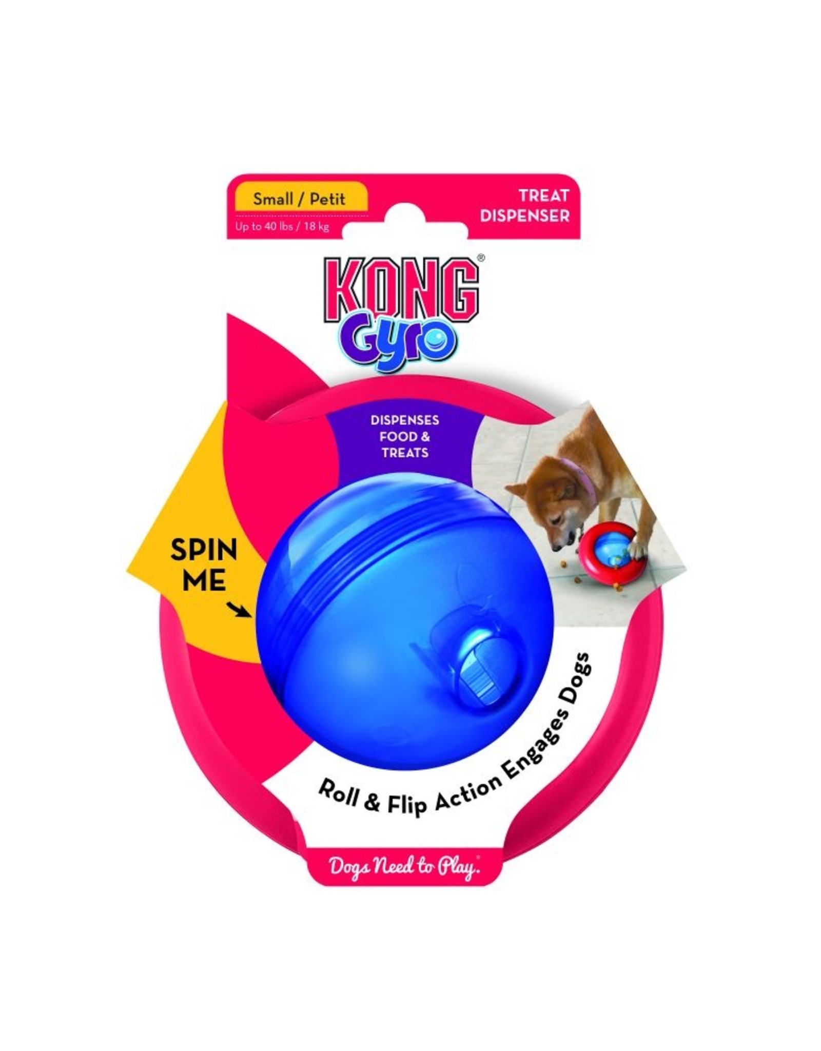 KONG KONG Gyro Ball Spinning Dog Toy - Small