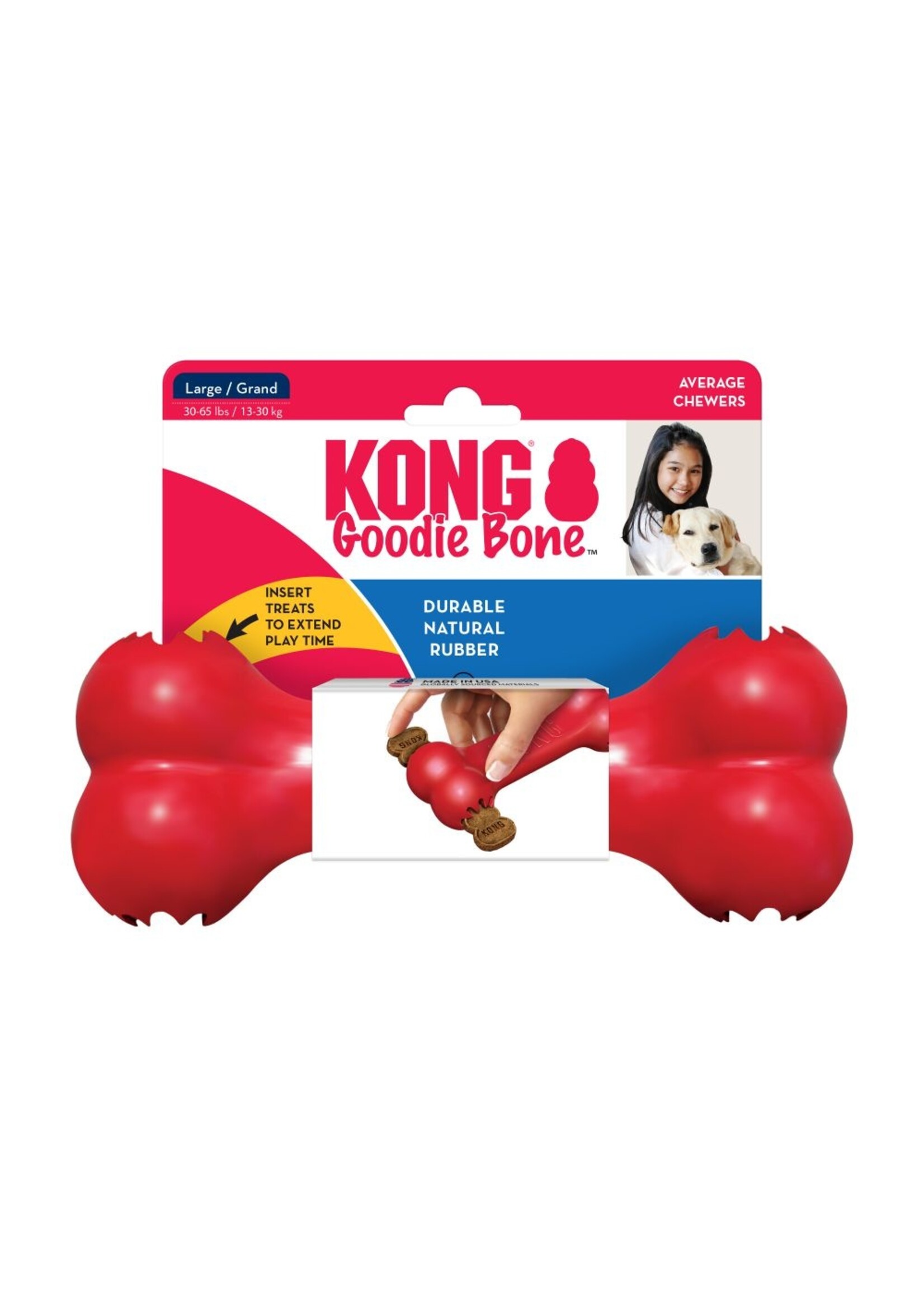 KONG KONG Goodie Bone Durable Dog Toy - Red, Large