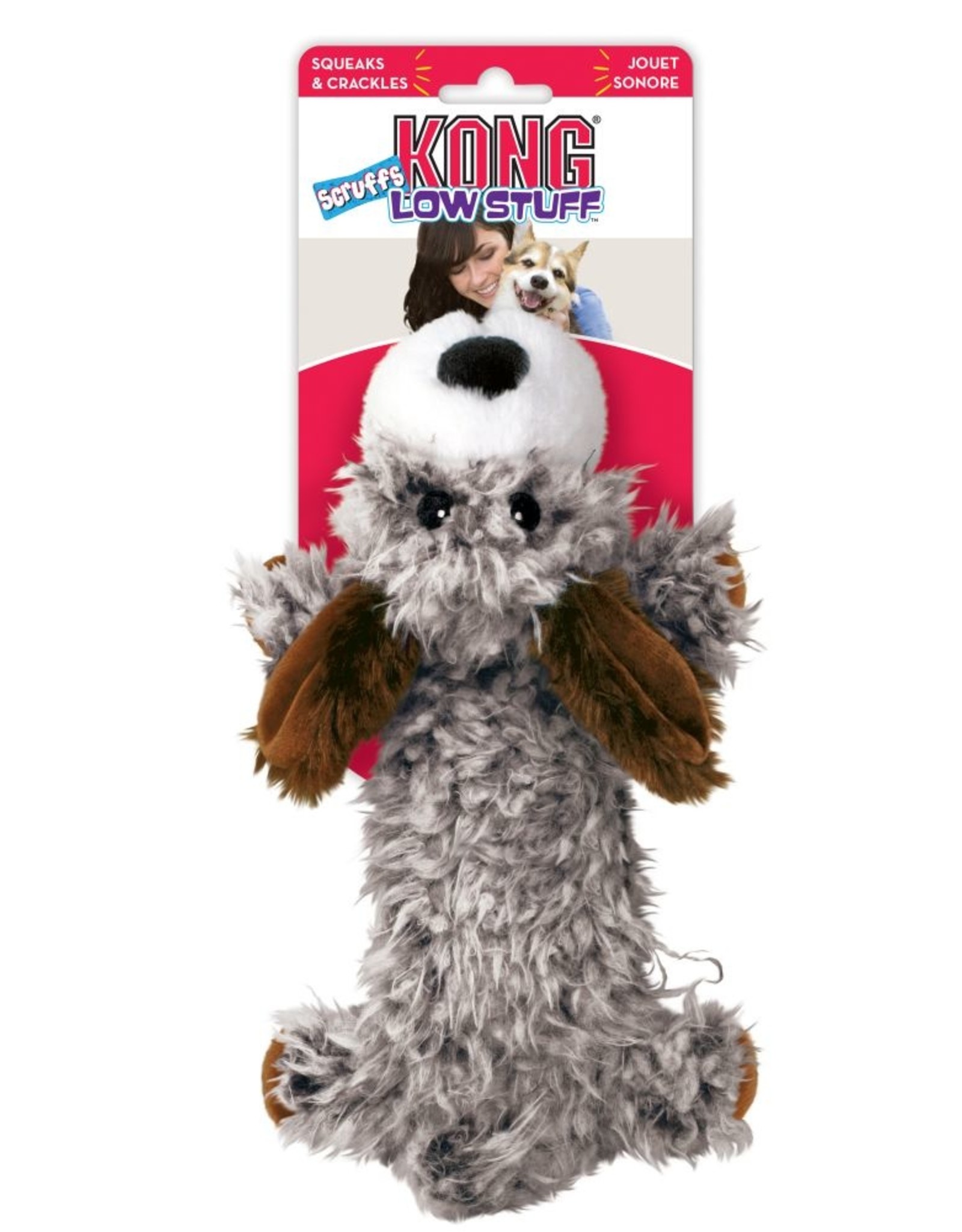 KONG KONG Low Stuff Scruffs Plush Dog Toy Dark Brown Large