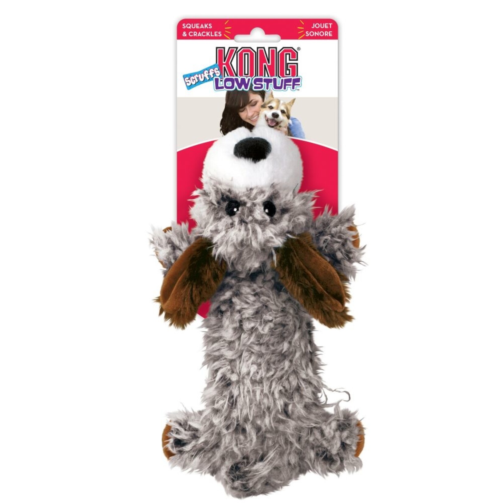 KONG KONG Low Stuff Scruffs Plush Dog Toy Dark Brown Large