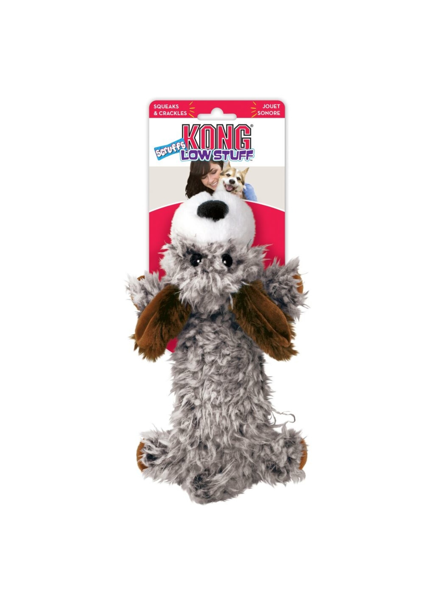 KONG KONG Low Stuff Scruffs Plush Dog Toy Dark Brown Large