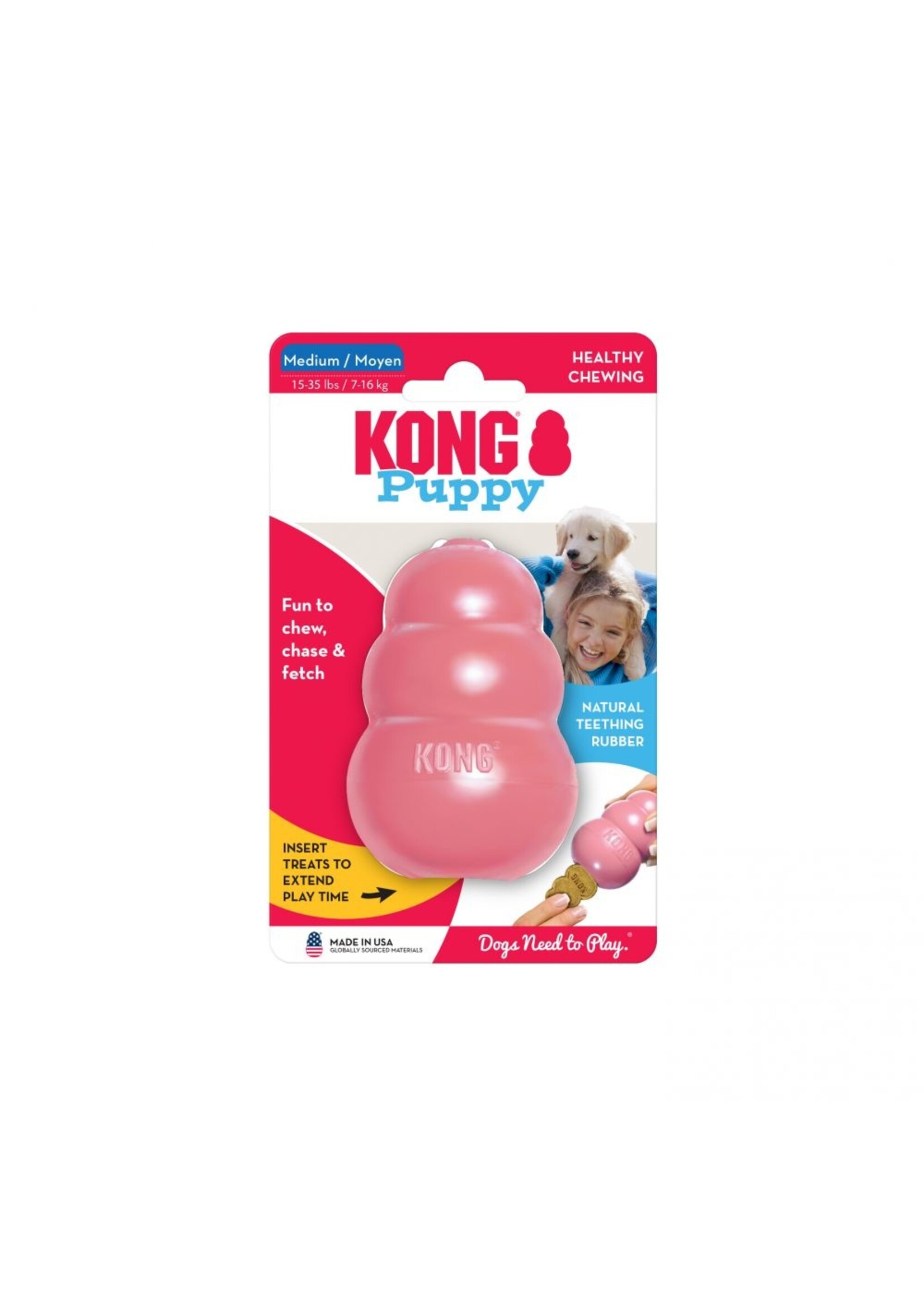 KONG KONG Puppy Dog Toy - Medium, Pink