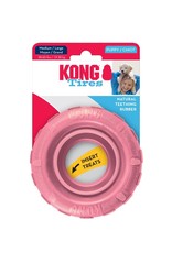 KONG KONG Puppy Tires Dog Toy - Pink/Blue, Medium/Large