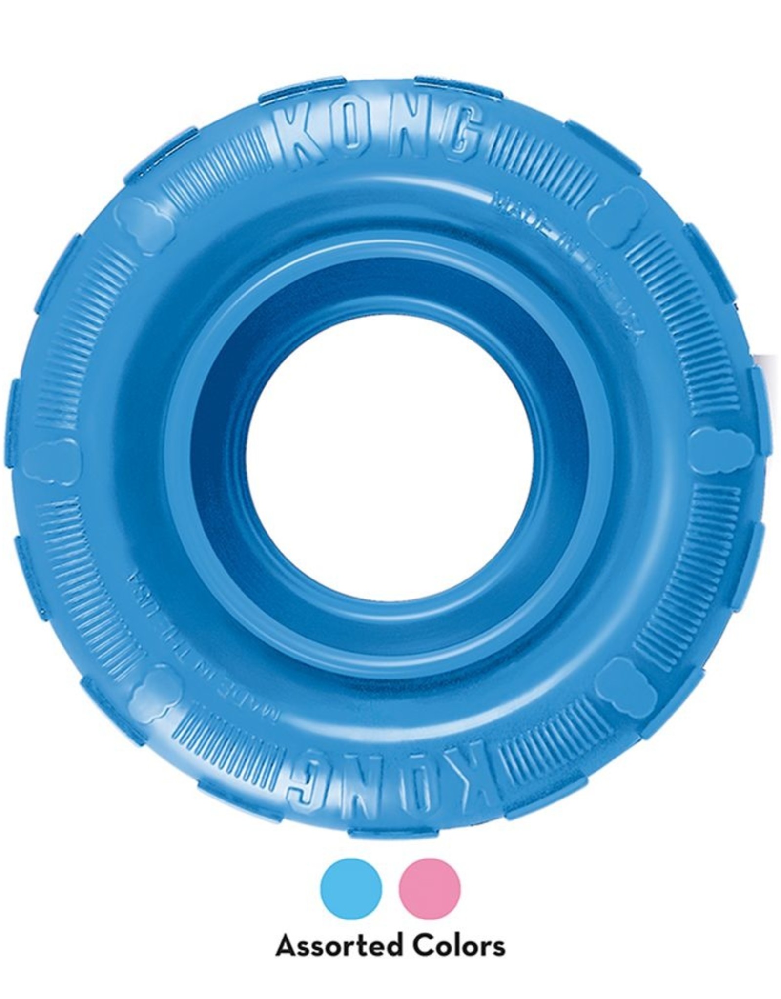 KONG KONG Puppy Tires Dog Toy - Pink/Blue, Medium/Large