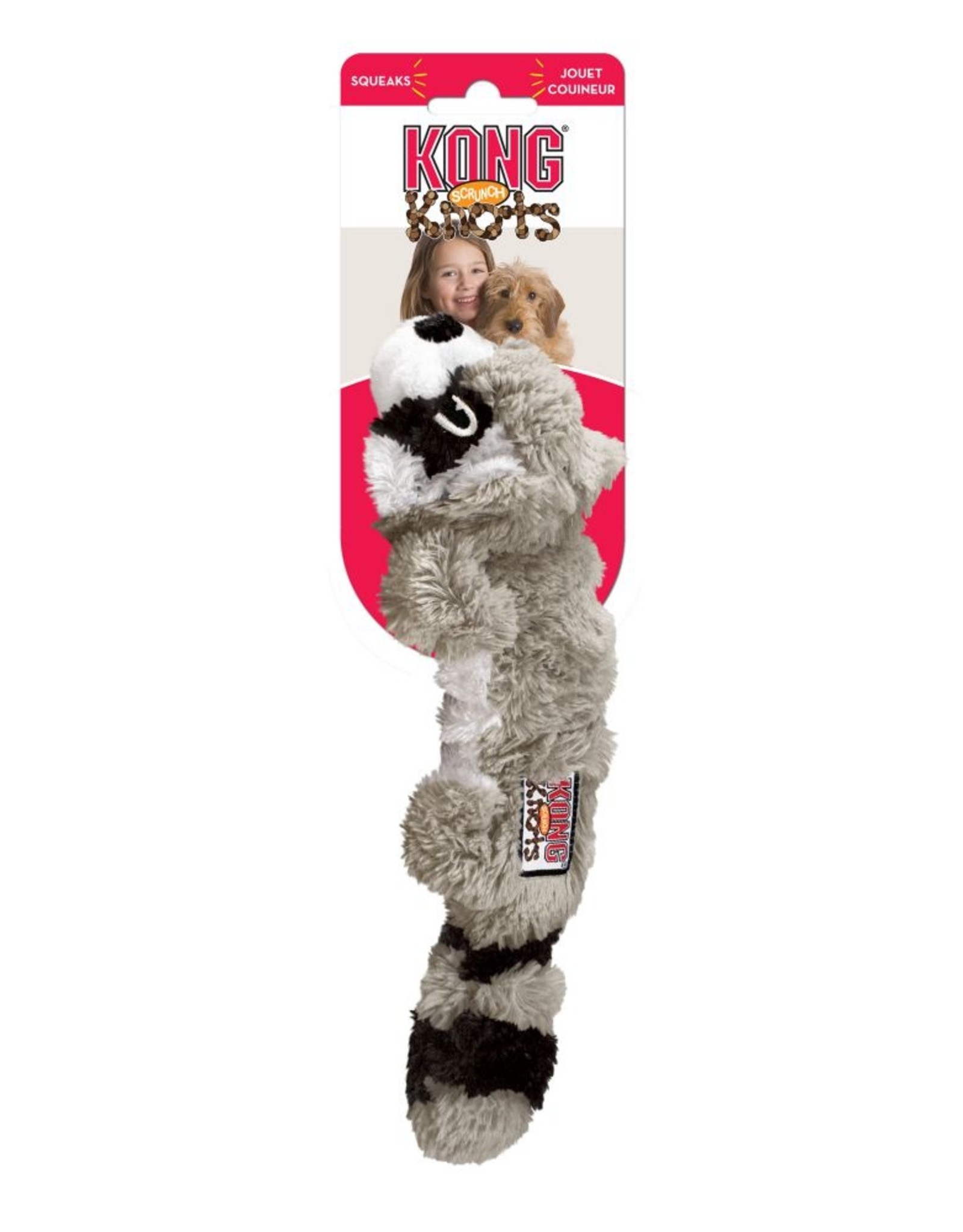 KONG COMPANY KONG SCRUNCHY KNOT TOY RACOON MD