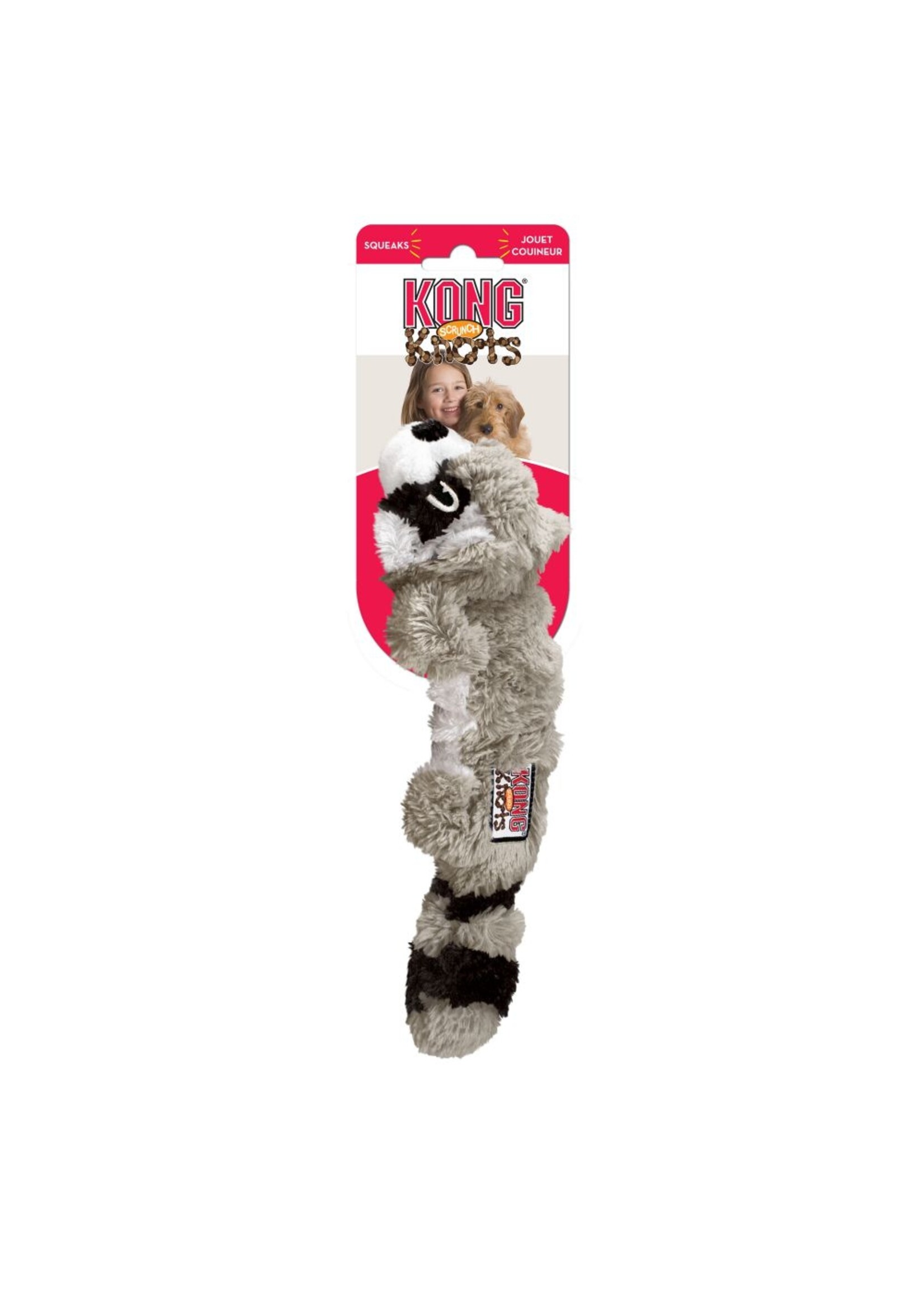 KONG KONG Scrunch Knots Raccoon Dog Toy - Medium/Large