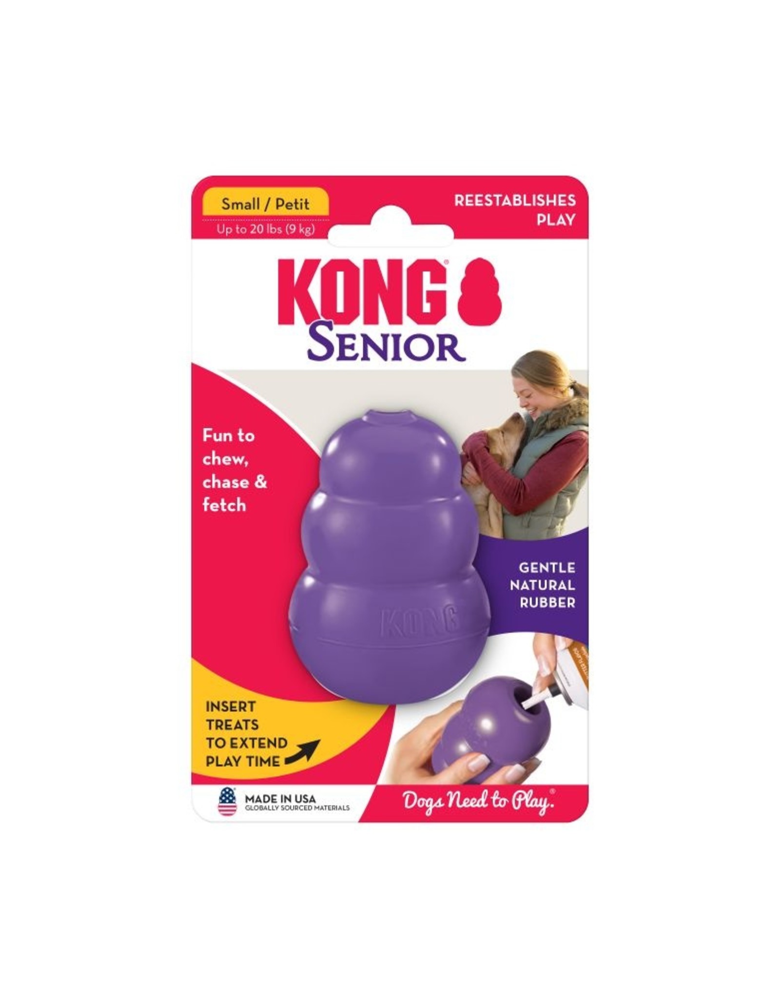 KONG KONG Senior Dog Toy Gentle Natural Rubber - Small