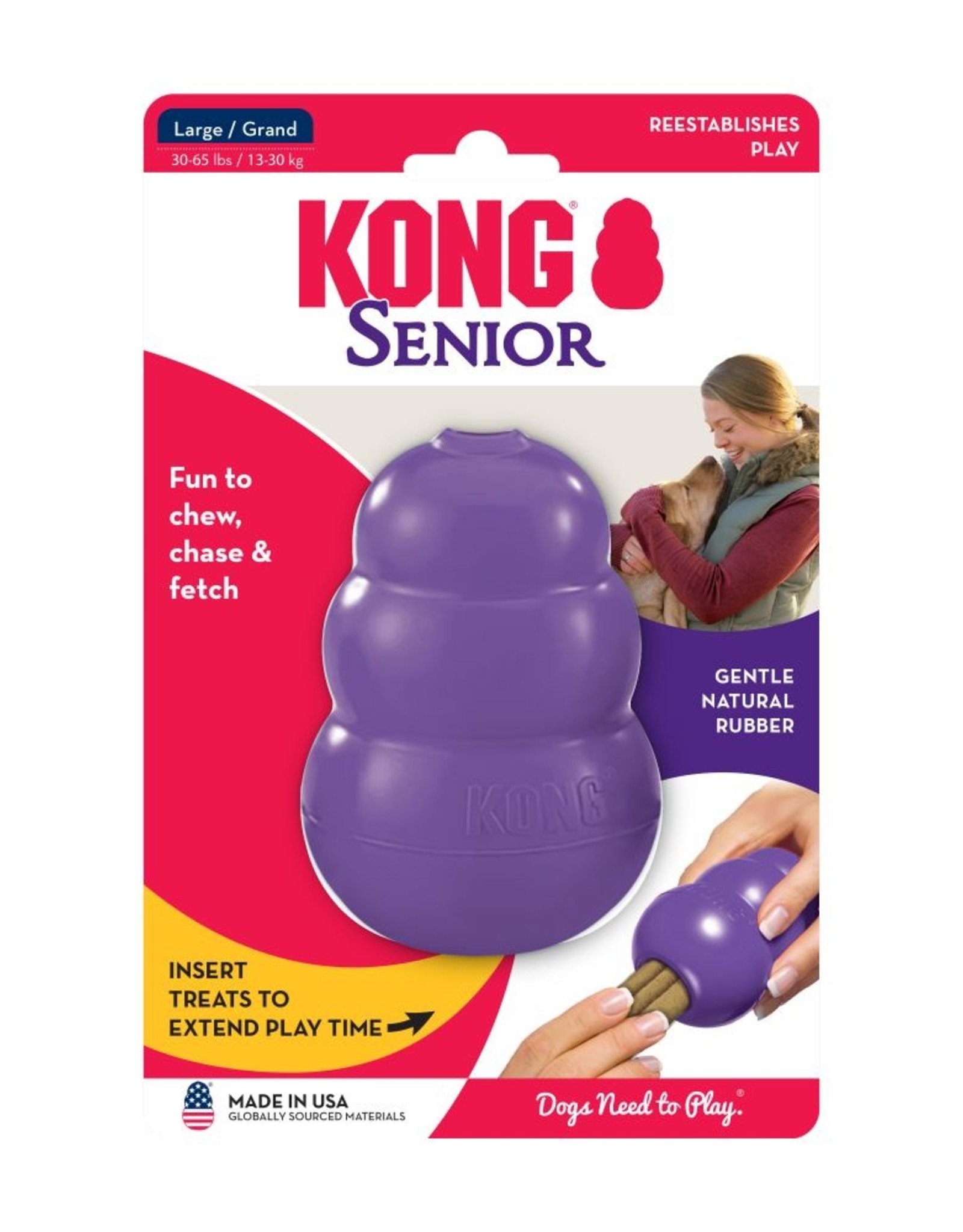 KONG KONG Senior Dog Toy - Large, Purple