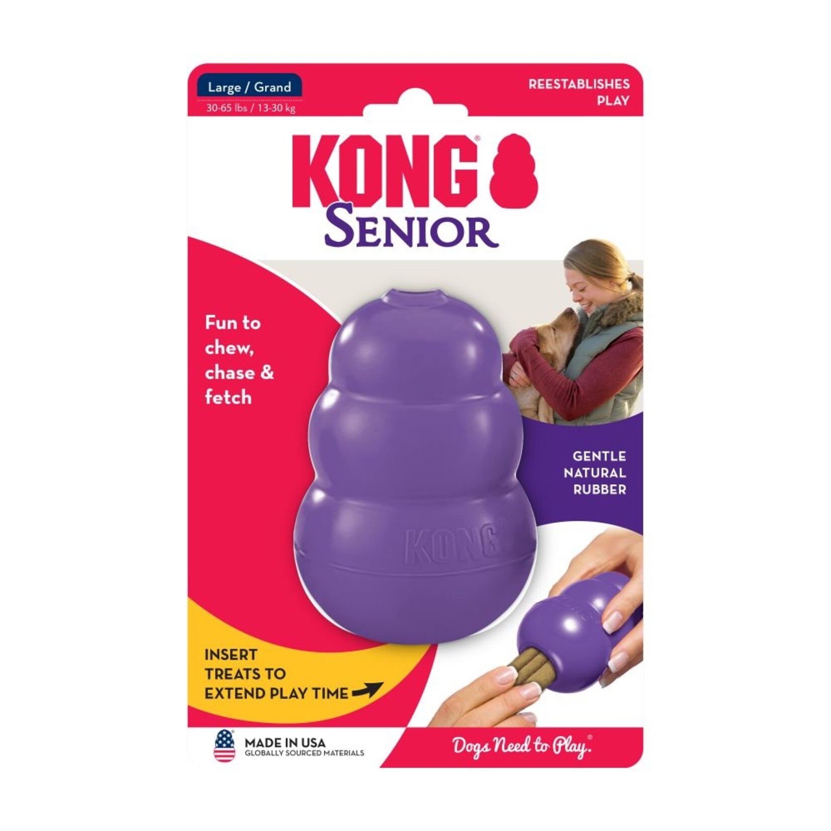 KONG KONG Senior Dog Toy - Large, Purple