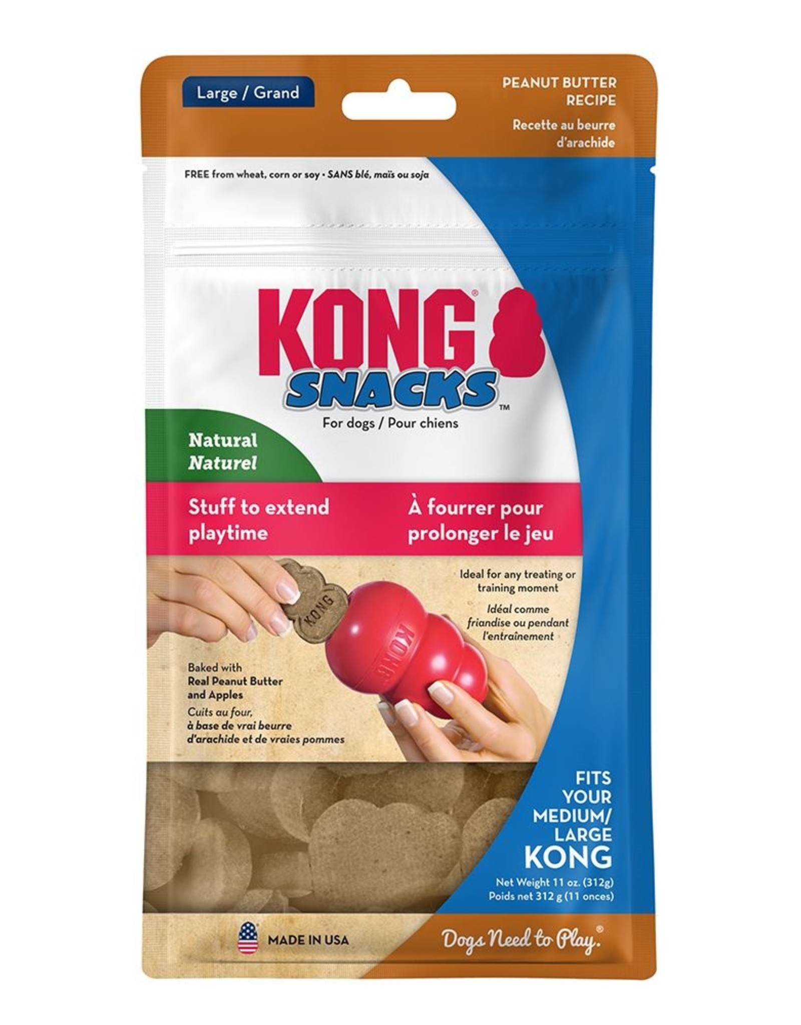 KONG COMPANY KONG STUFF'N PB LG SNAPS 11OZ LO FAT