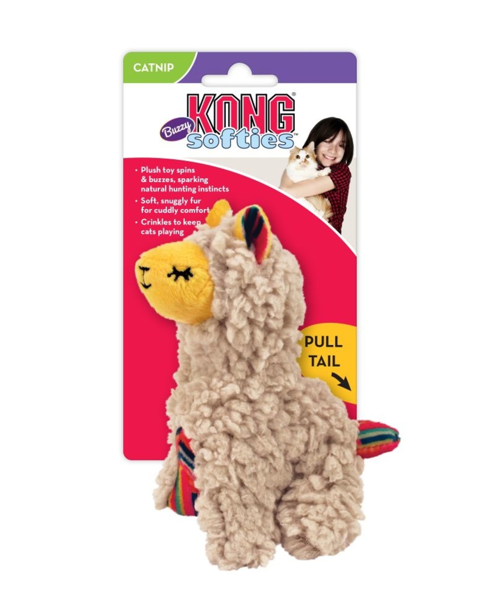 KONG KONG Softies Buzzy Llama Catnip Toy Beige pd