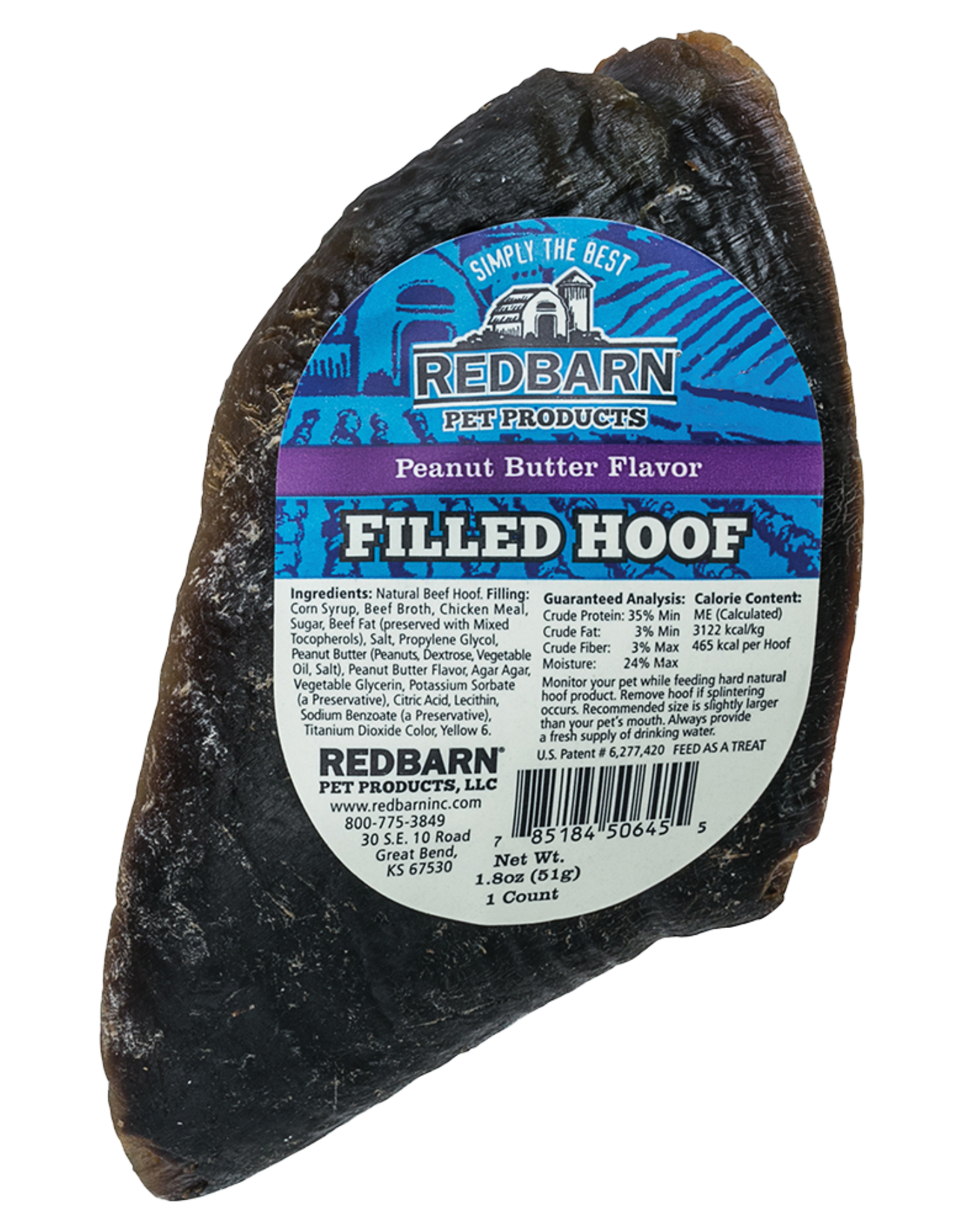 Redbarn HOOF Filled Hoof Peanut Butter Flavor