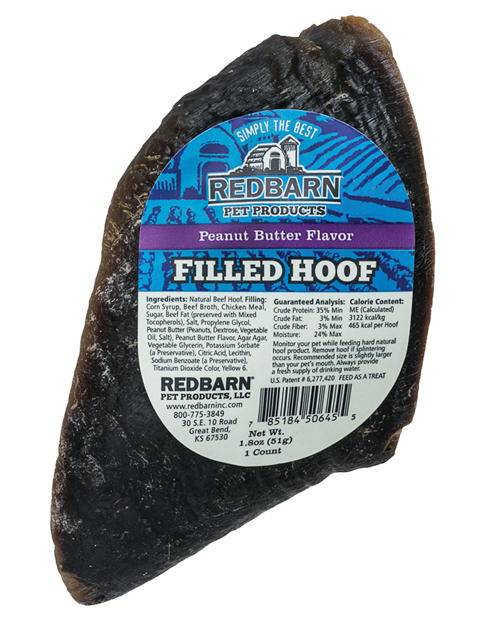 REDBARN PET PRODUCTS INC HOOF Filled Hoof Peanut Butter Flavor