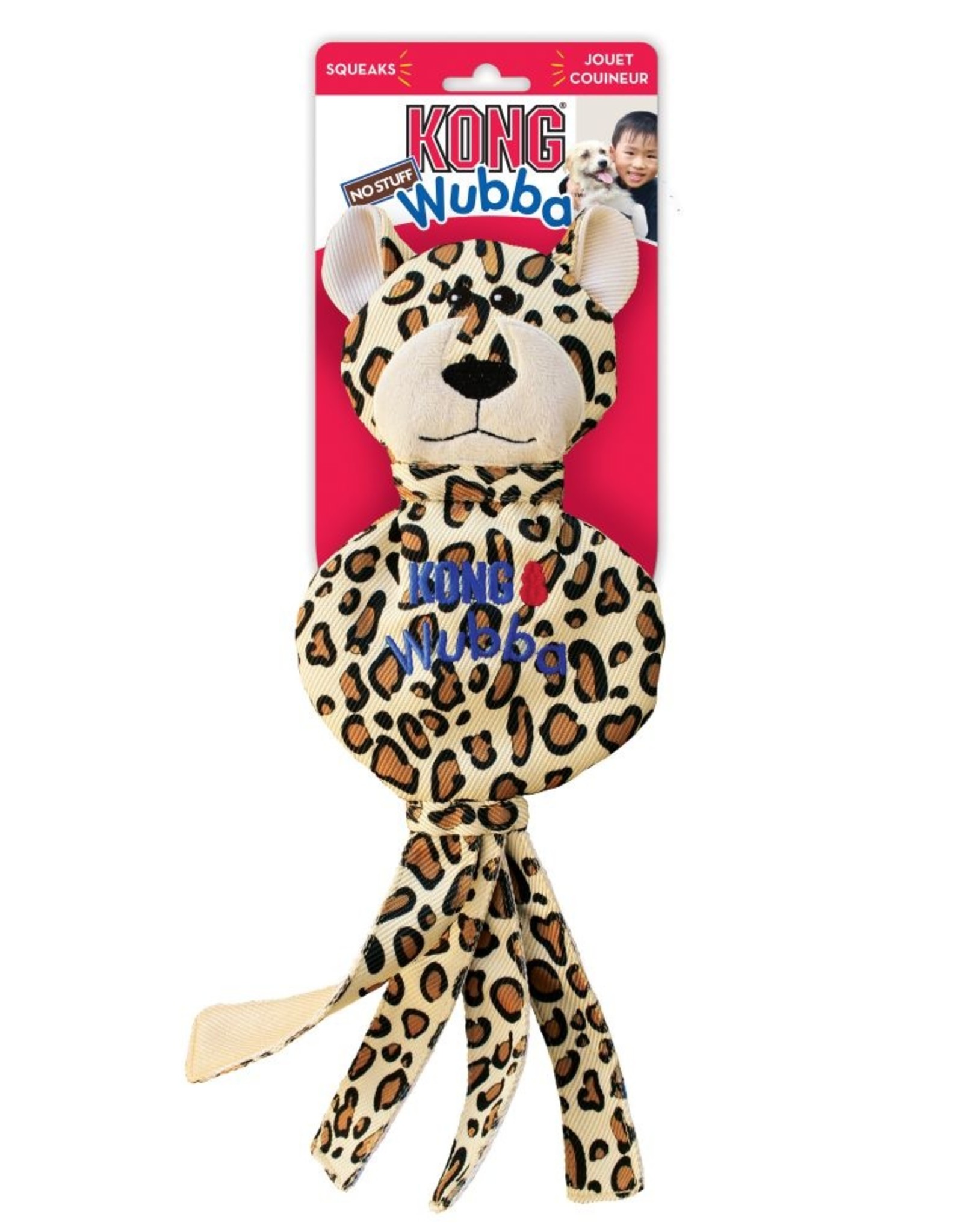 KONG KONG Wubba No Stuff Cheetah Dog Toy - Large