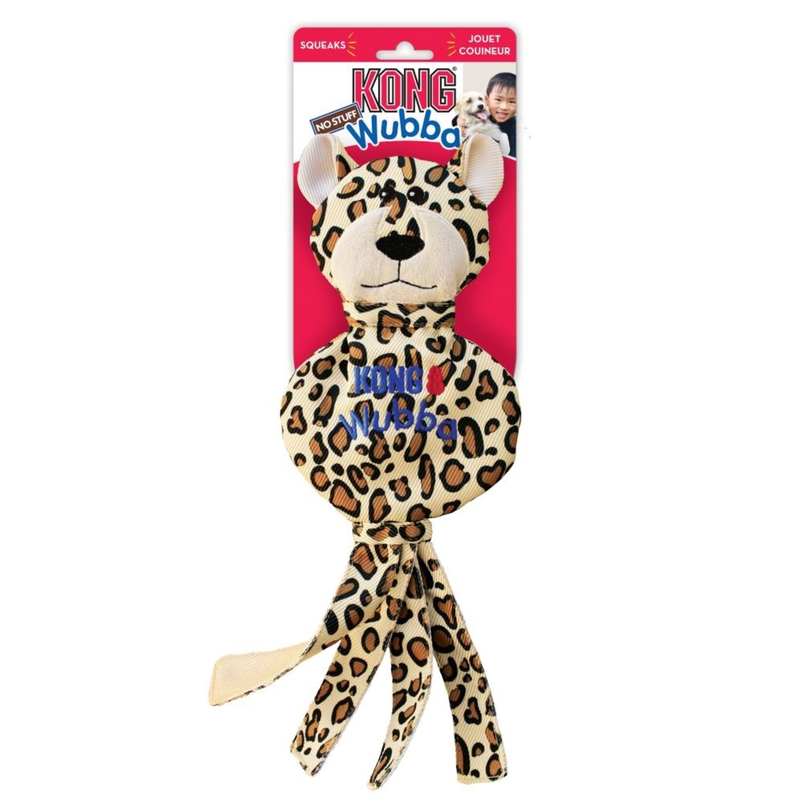 KONG KONG Wubba No Stuff Cheetah Dog Toy - Large