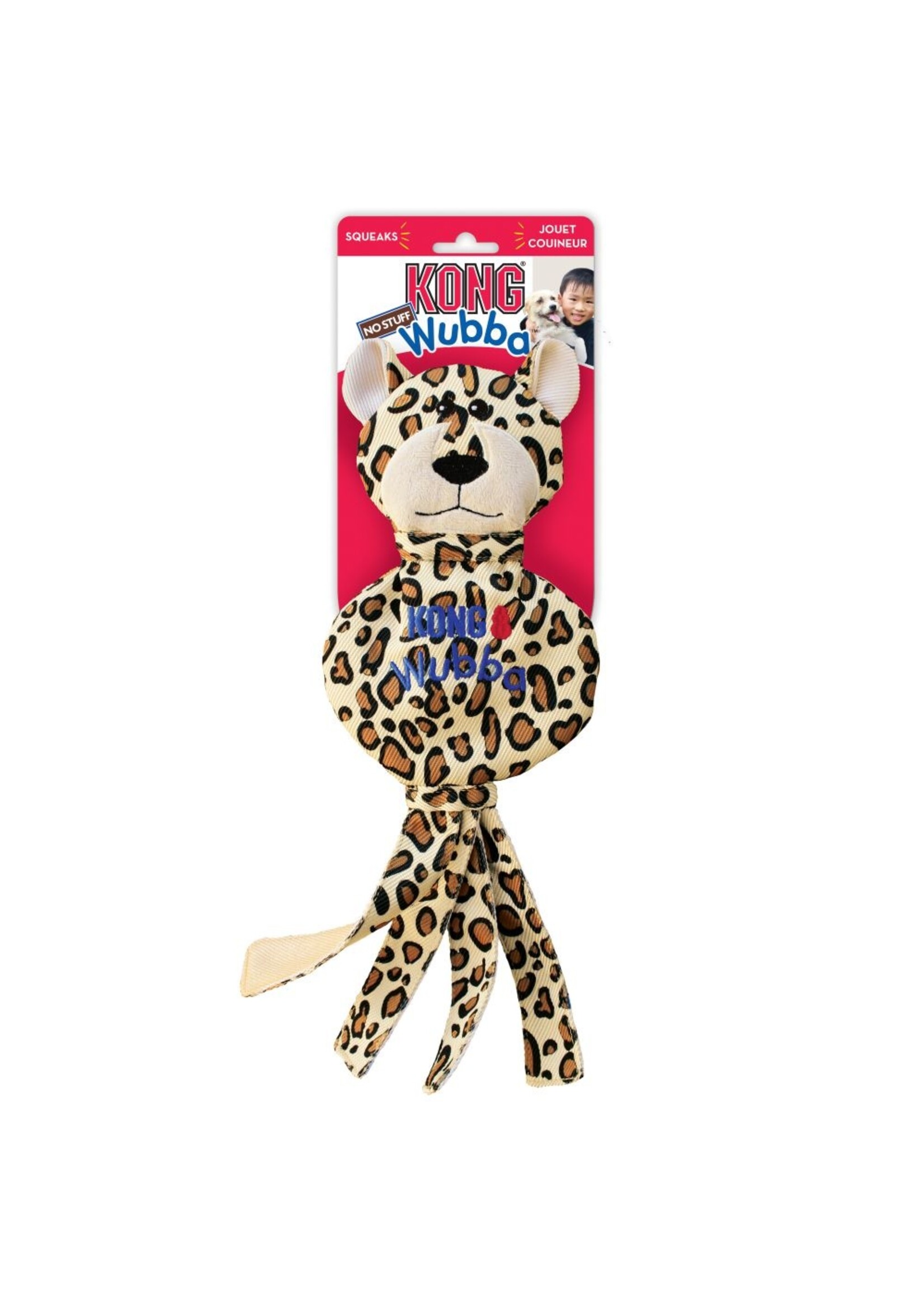 KONG KONG Wubba No Stuff Cheetah Dog Toy - Large