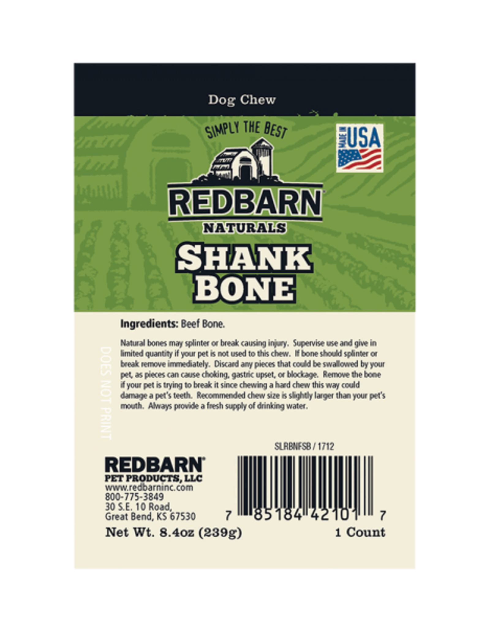 REDBARN PET PRODUCTS INC REDBARN NATURAL SHANK BONE