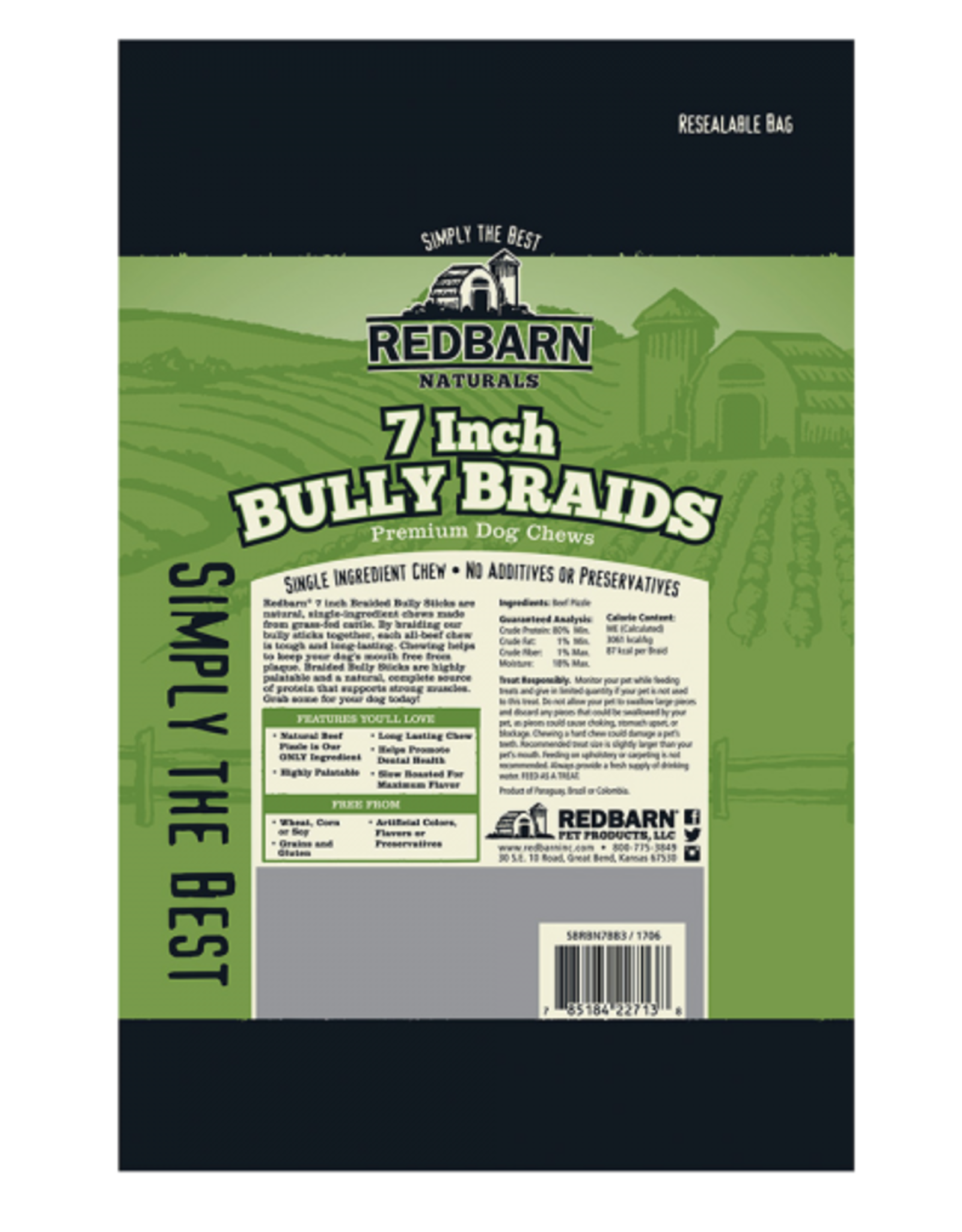 Redbarn Redbarn Braided Bully Stick Dog Treat - 9" (35)