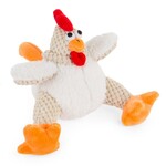 GoDog goDog Checkers Fat White Rooster Durable Plush Squeaker Dog Toy - Small White