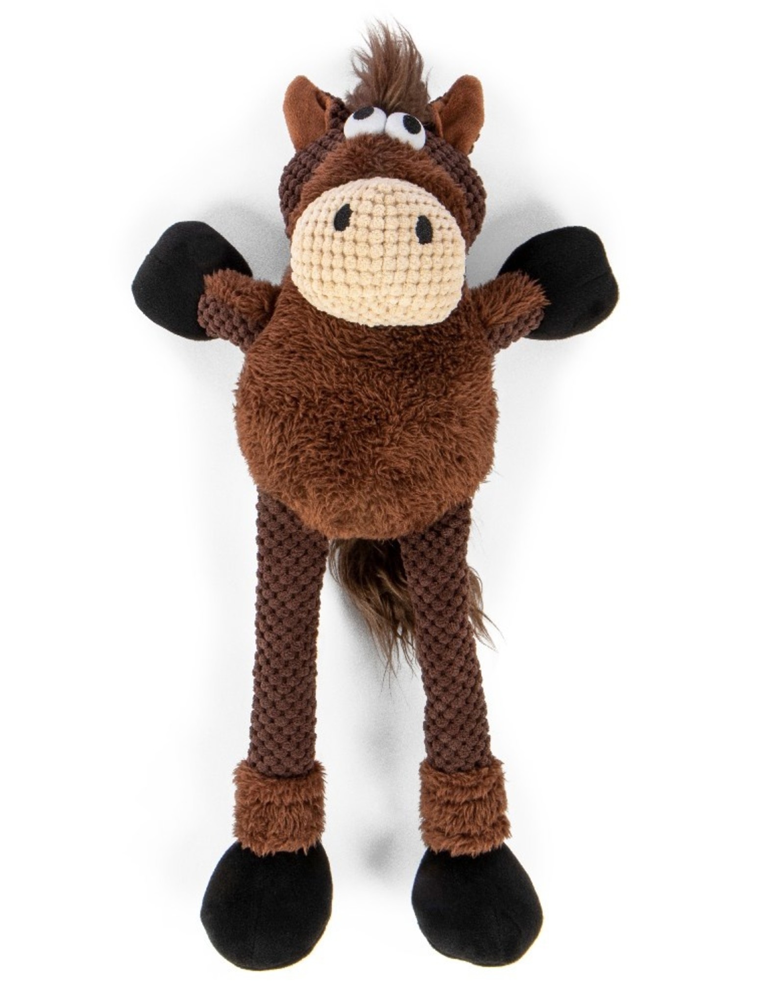 GoDog goDog Checkers Skinny Horse Squeaky Plush Dog Toy - Large