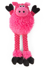 GoDog goDog Checkers Just for Me Skinny Pig Squeaky Plush Dog Toy - Pink  Mini