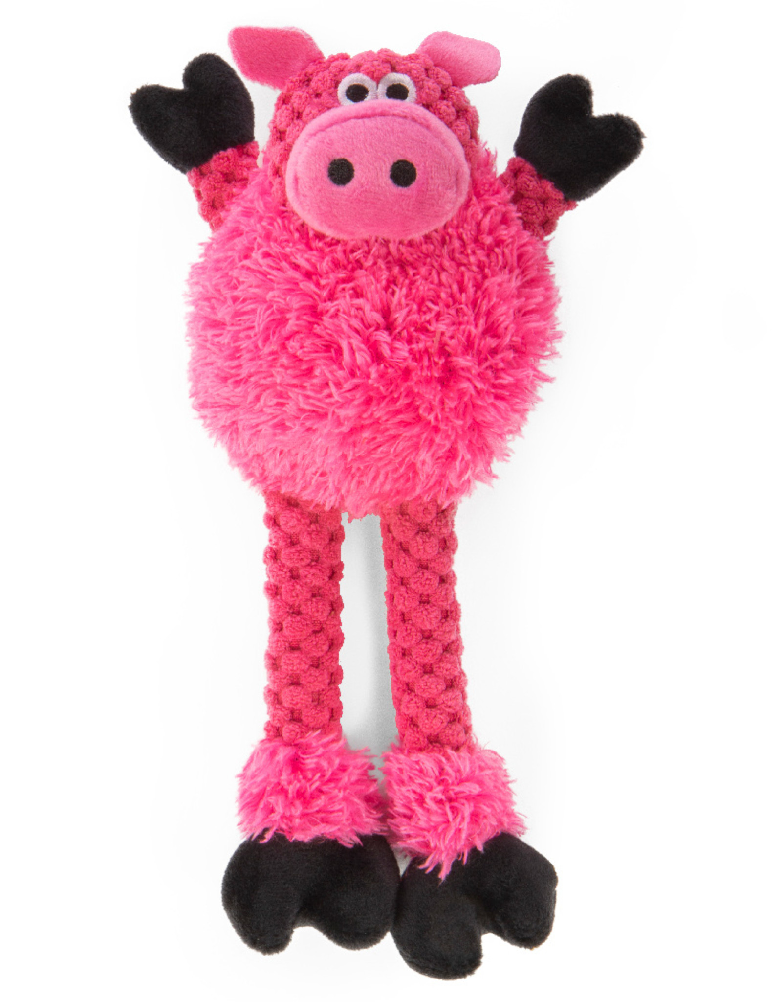 GoDog goDog Checkers Just for Me Skinny Pig Squeaky Plush Dog Toy - Pink  Mini