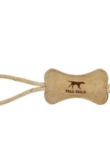 TRIBORO QUILT MFG TALL TAILS NATURAL LEATHER BONG TUG TOY 12"
