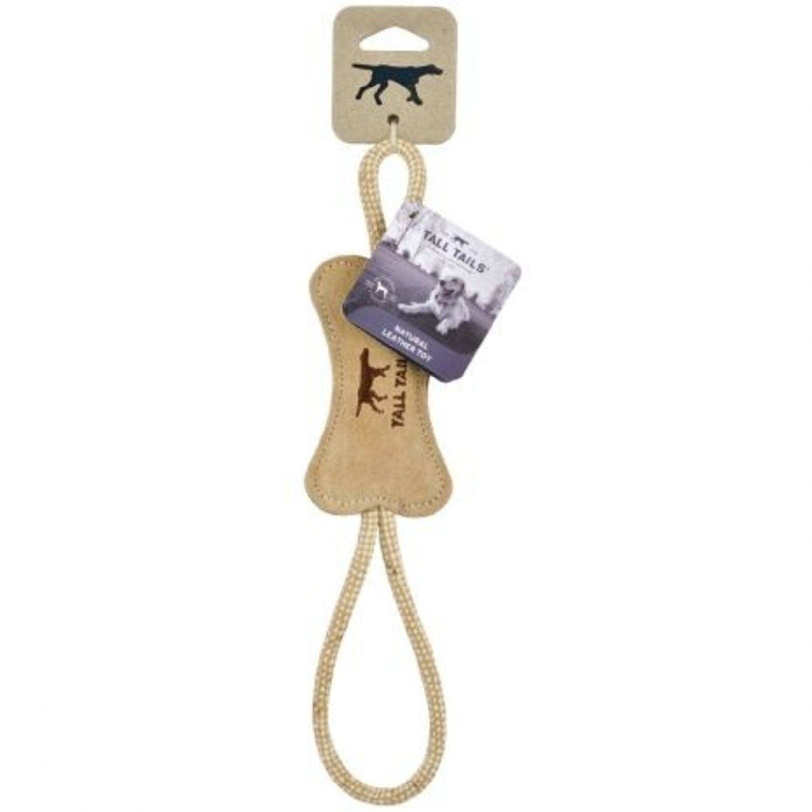 Tall Tails TALL TAILS NATURAL LEATHER BONG TUG TOY 12"