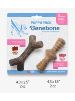 Benebone Benebone Puppy Maplestick Durable Dog Chew Toy 2-Pack Zaggler Bacon Tiny