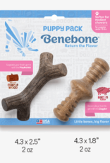 Benebone Benebone Puppy Maplestick Durable Dog Chew Toy 2-Pack Zaggler Bacon Tiny