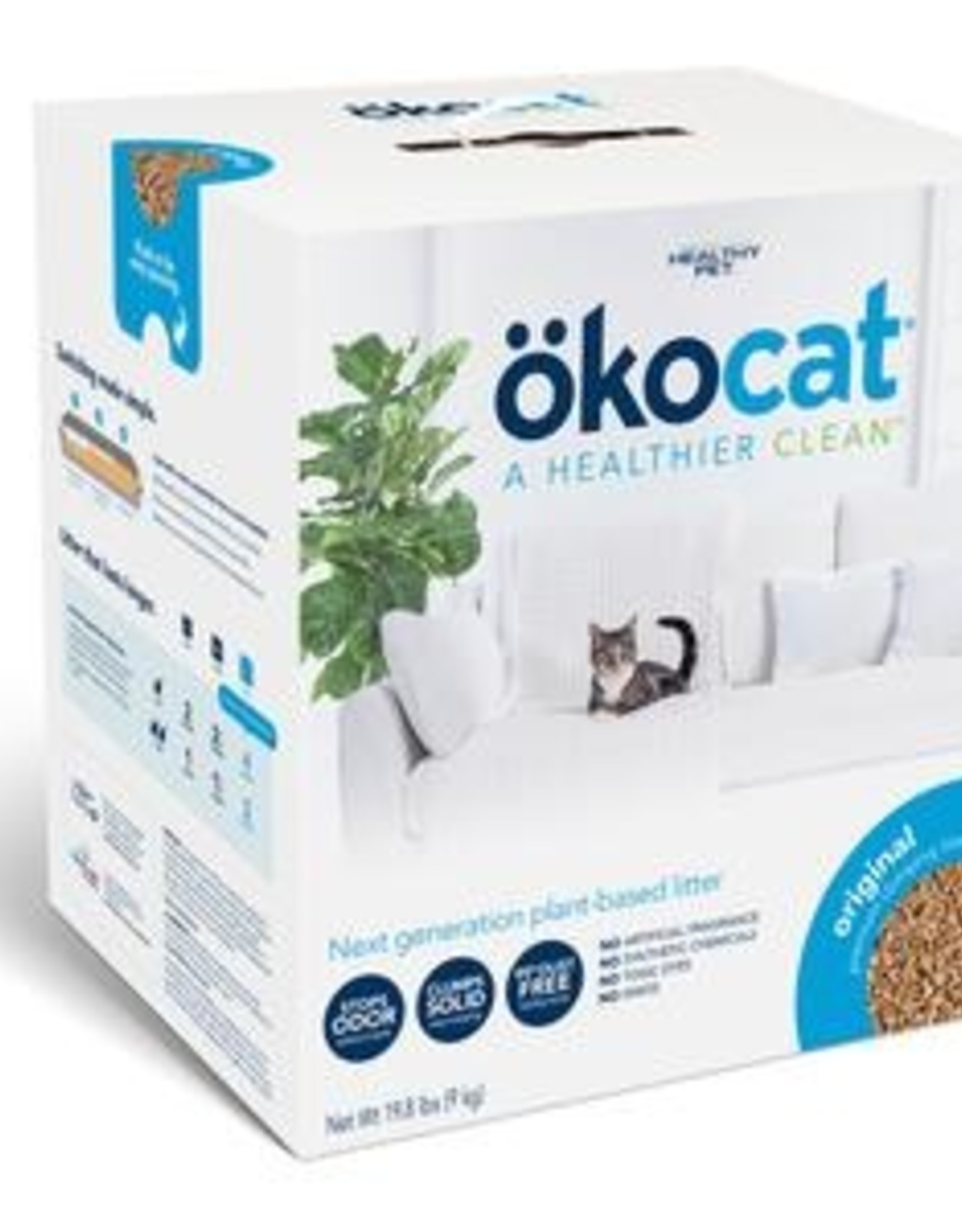 Okocat Original Premium Clumping Wood Cat Litter, 18.8 Lbs.