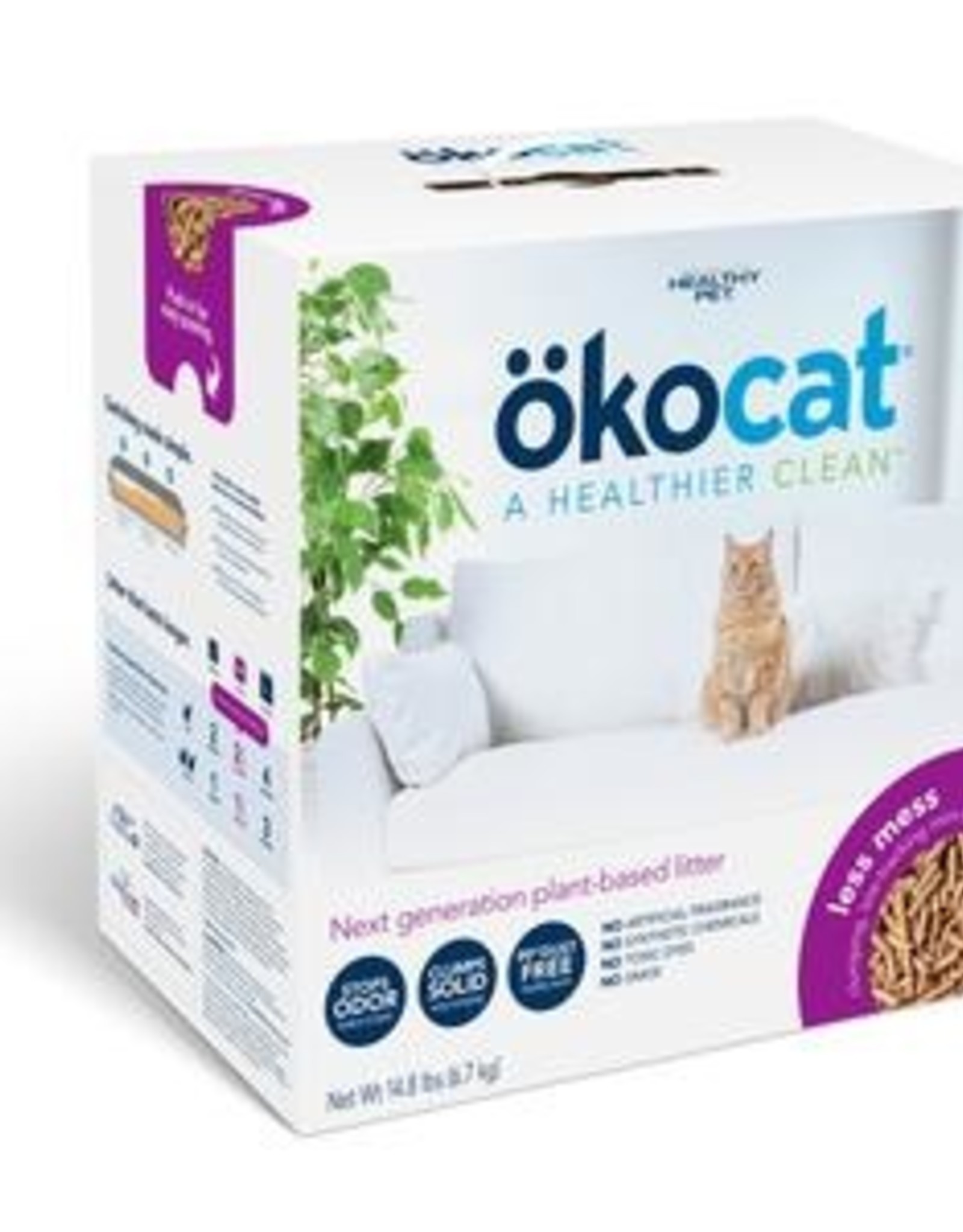 Okocat Low Tracking Clumping Mini Pellets Wood Cat Litter 14 Lbs.