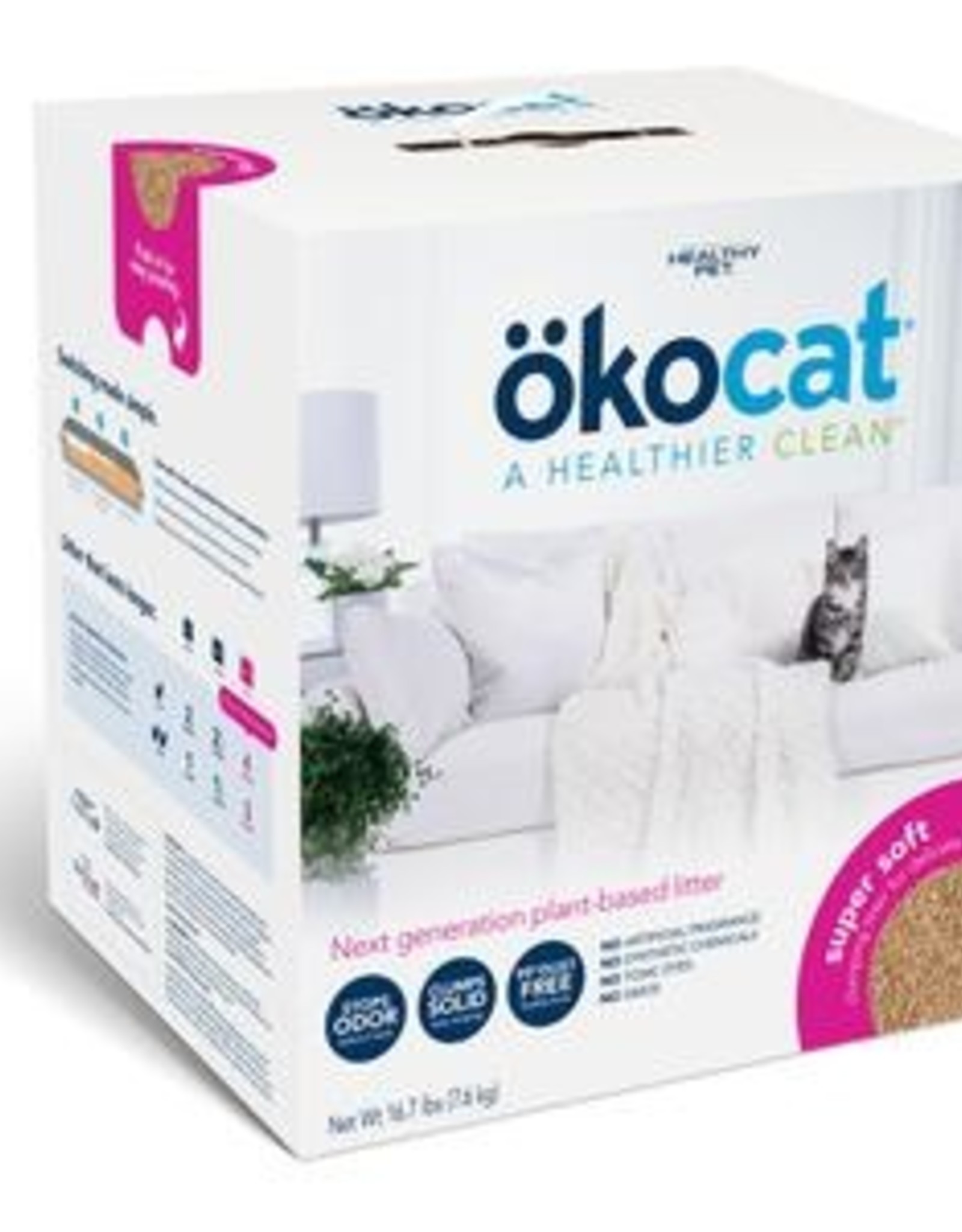 HEALTHY PET (OKOCAT) OKOCAT SOFT STEP CLUMPING WOOD LITTER 15.8#