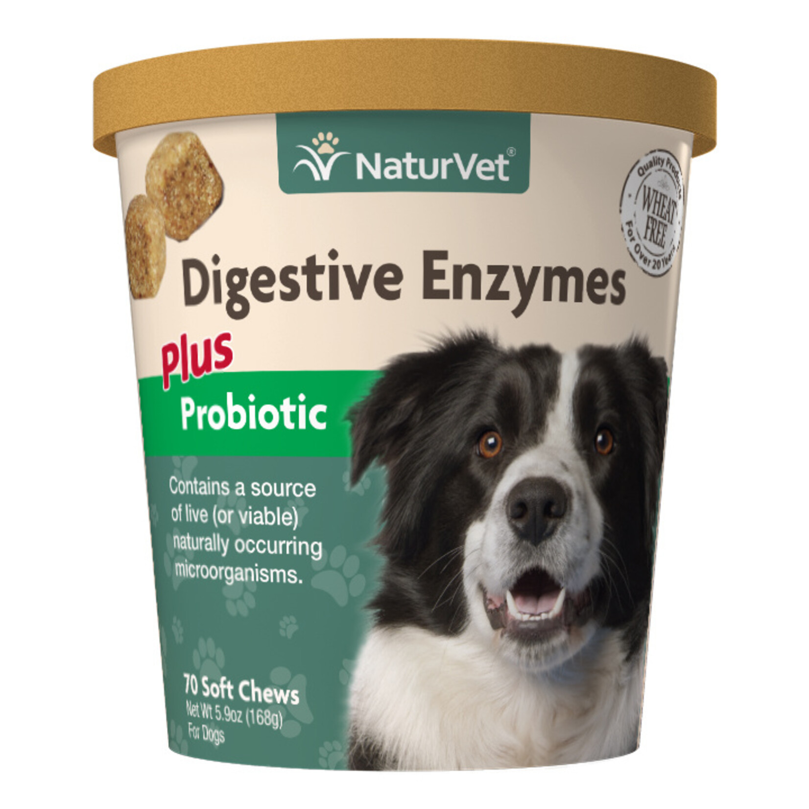 Naturvet Digestive Enzymes Plus Pre & Probiotics Soft Chews for Dogs 5.9 Oz. Count of 70, 70 CT