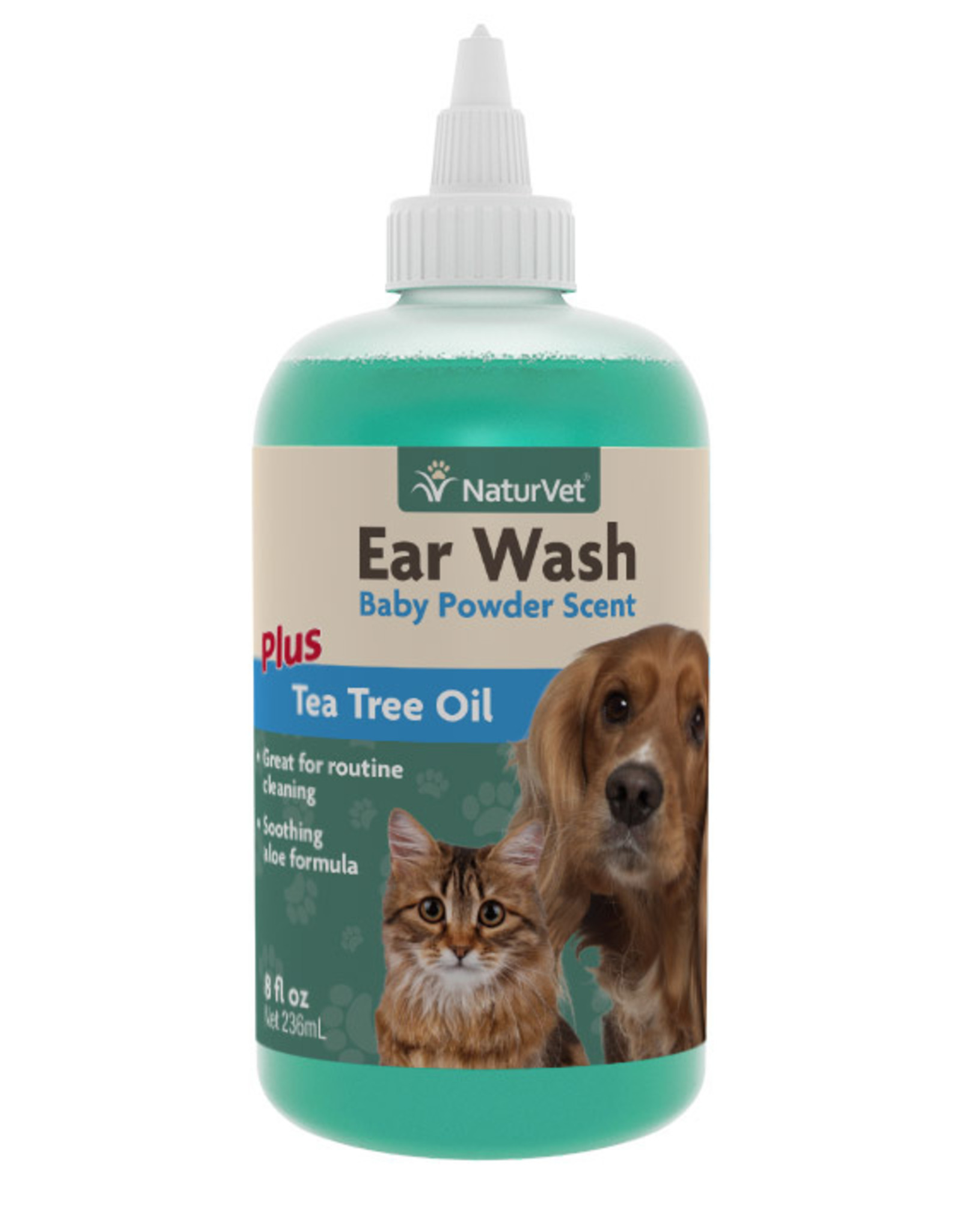 Naturvet Ear Wash with Tea Tree Oil for Pets, 8 FZ