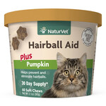Naturvet NaturVet Cat Hairball Aid Supplement, Pack of 60 Soft Chews, 3.1 OZ