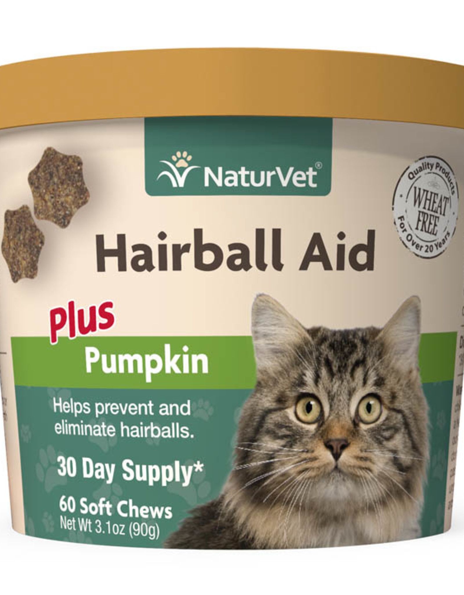 Naturvet NaturVet Cat Hairball Aid Supplement, Pack of 60 Soft Chews, 3.1 OZ