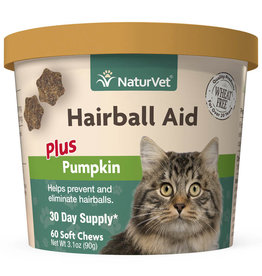Naturvet NaturVet Cat Hairball Aid Supplement, Pack of 60 Soft Chews, 3.1 OZ