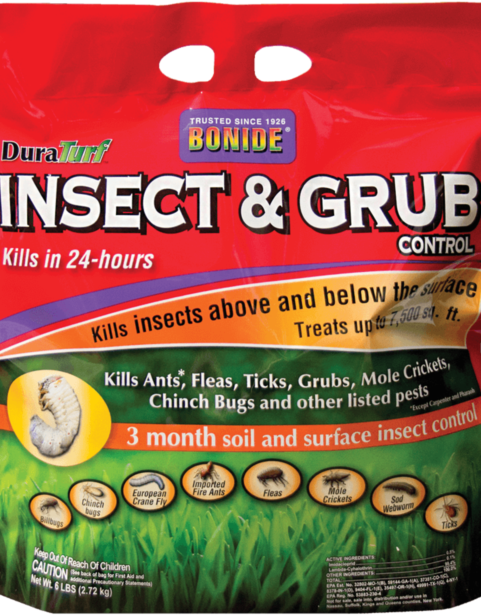 BONIDE PRODUCTS INC     P BONIDE INSECT & GRUB CONTROL DURATURF 6LBS