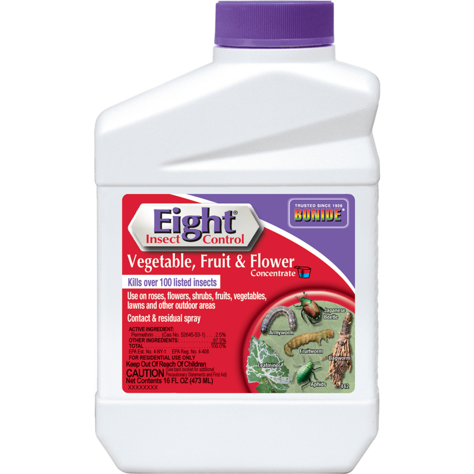 BONIDE EIGHT INSECT CONTROL VEGETABLE/FRUIT/FLOWER CONC 16OZ