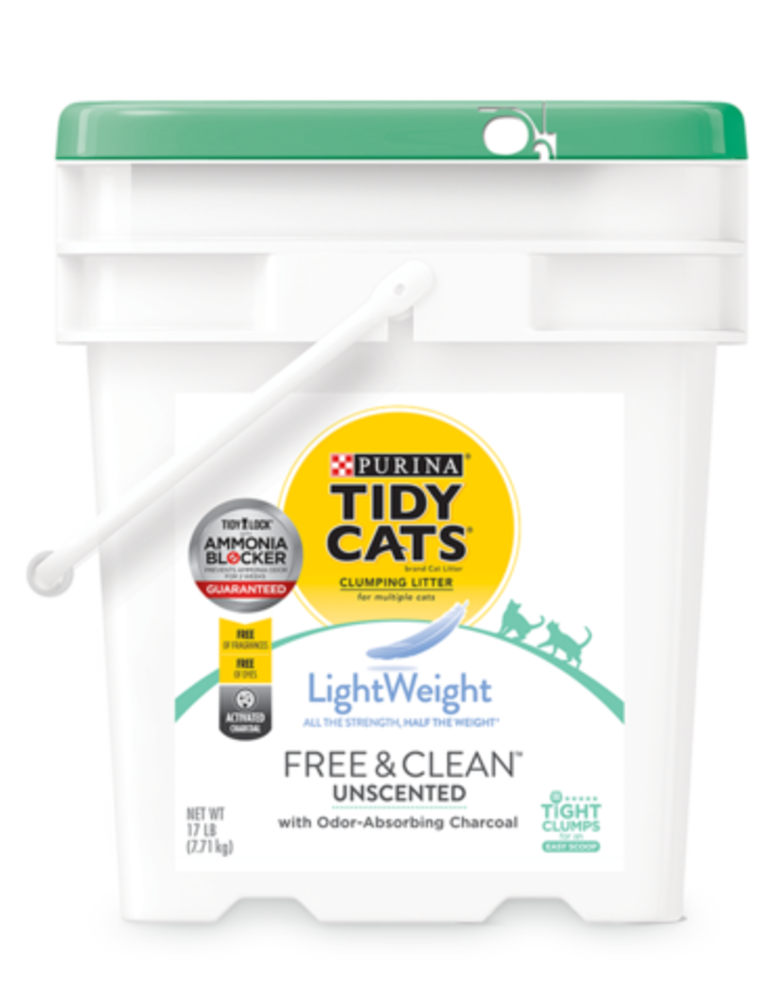 NESTLE PURINA PETCARE TIDY CATS LITTER FREE & CLEAN UNSCENTED LIGHTWEIGHT PAIL 17LBS