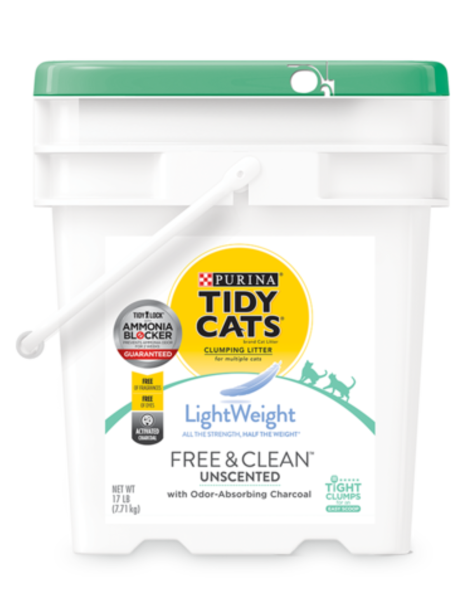 Nestle Purina TIDY CATS LITTER FREE & CLEAN UNSCENTED LIGHTWEIGHT PAIL 17LBS