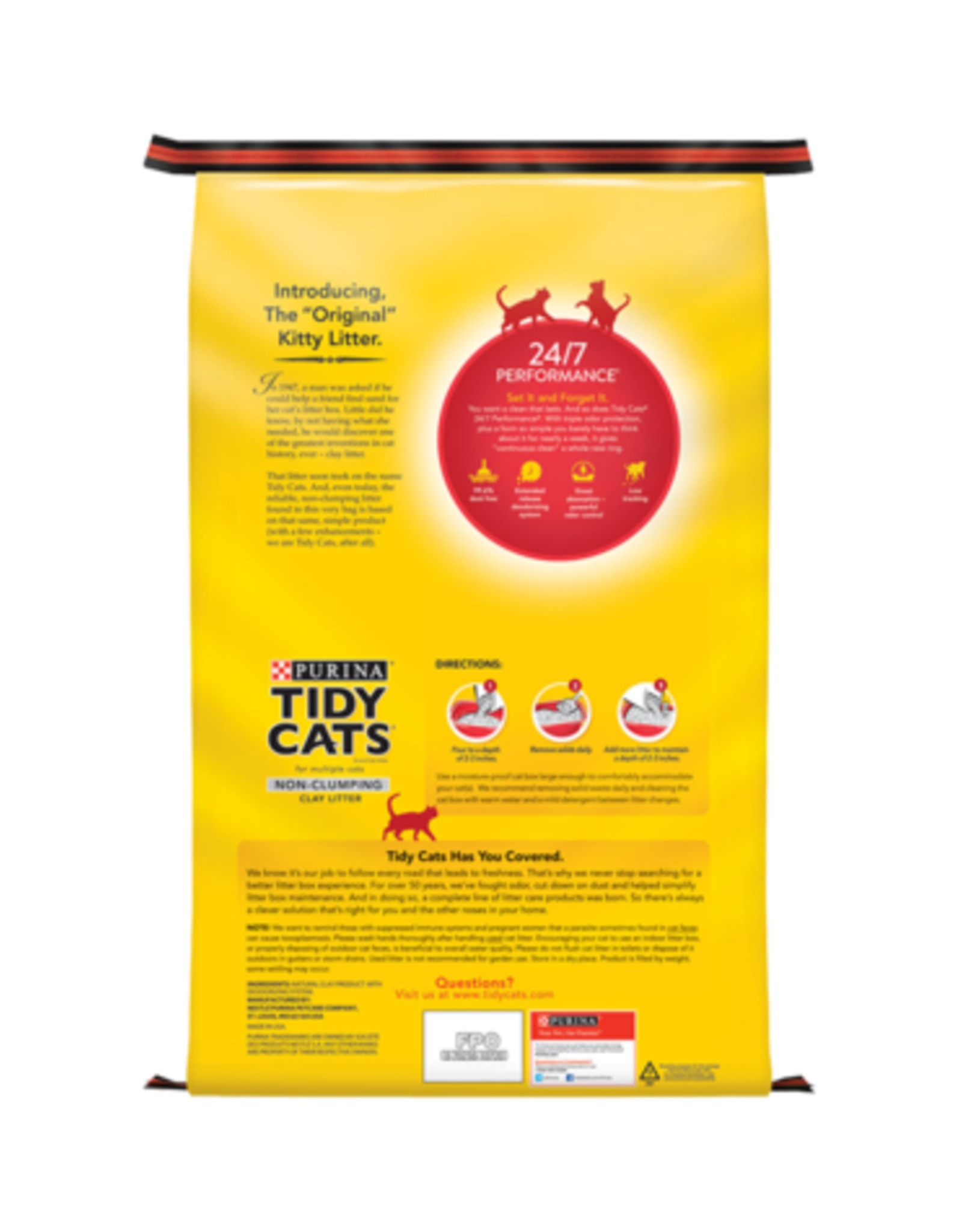 Nestle Purina TIDY CATS LITTER 24/7 PERFORMANCE RED BAG 40LBS