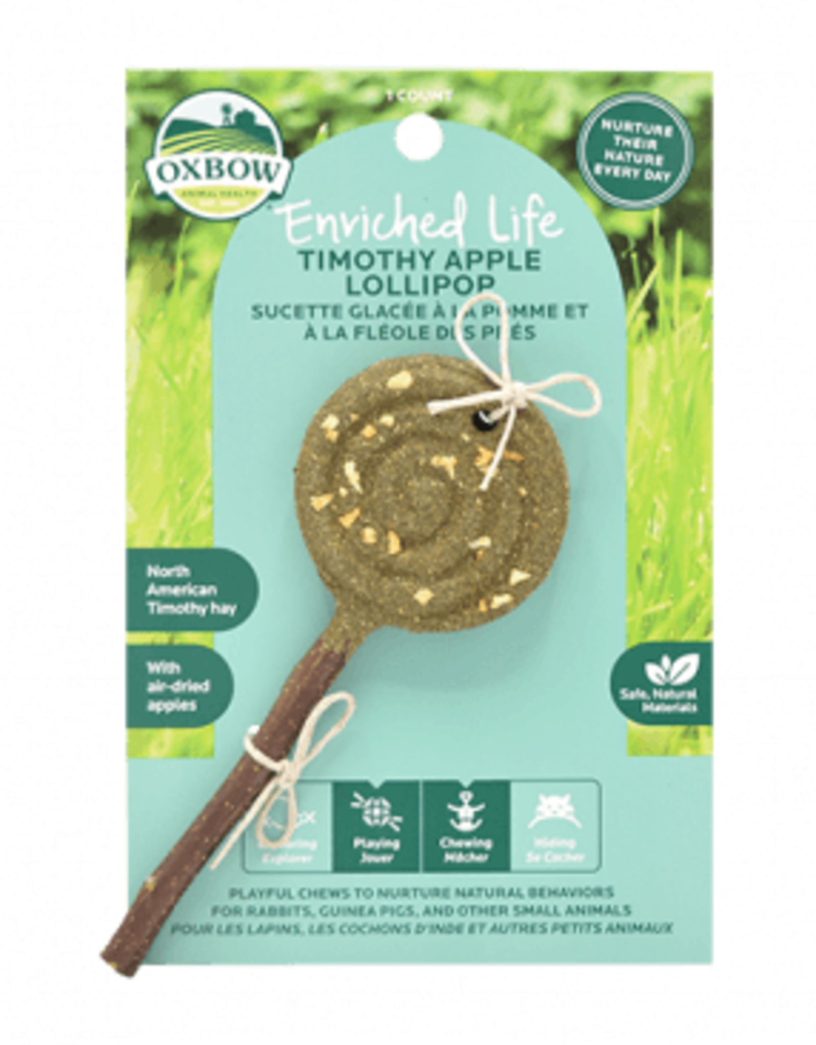 OXBOW PET PRODUCTS OXBOW  TOY TIMOTHY LOLLIPOP-APPLE