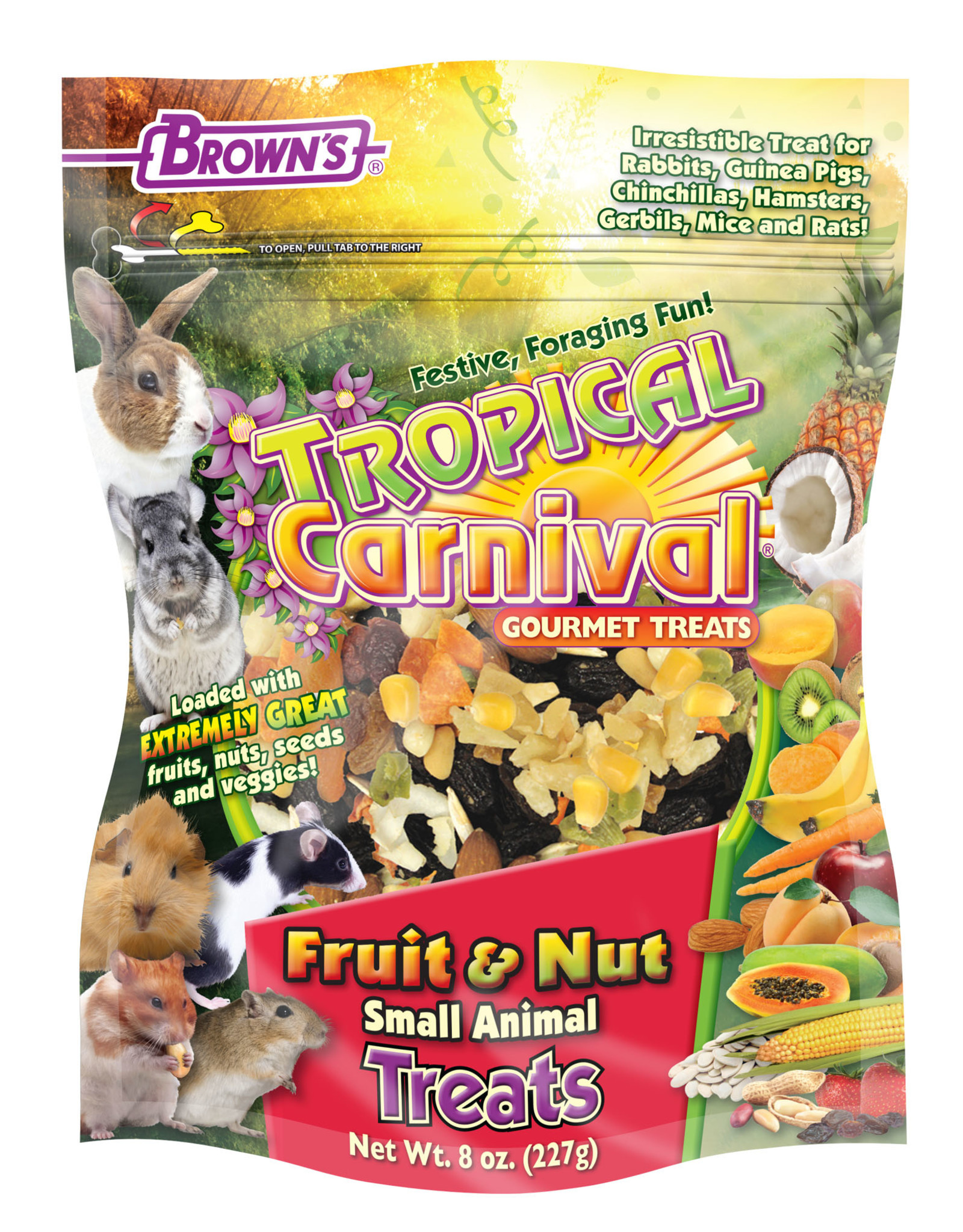 F.M. BROWN'S SONS, INC. TROPICAL CARNIVAL FRUIT AND NUT TREAT 8OZ