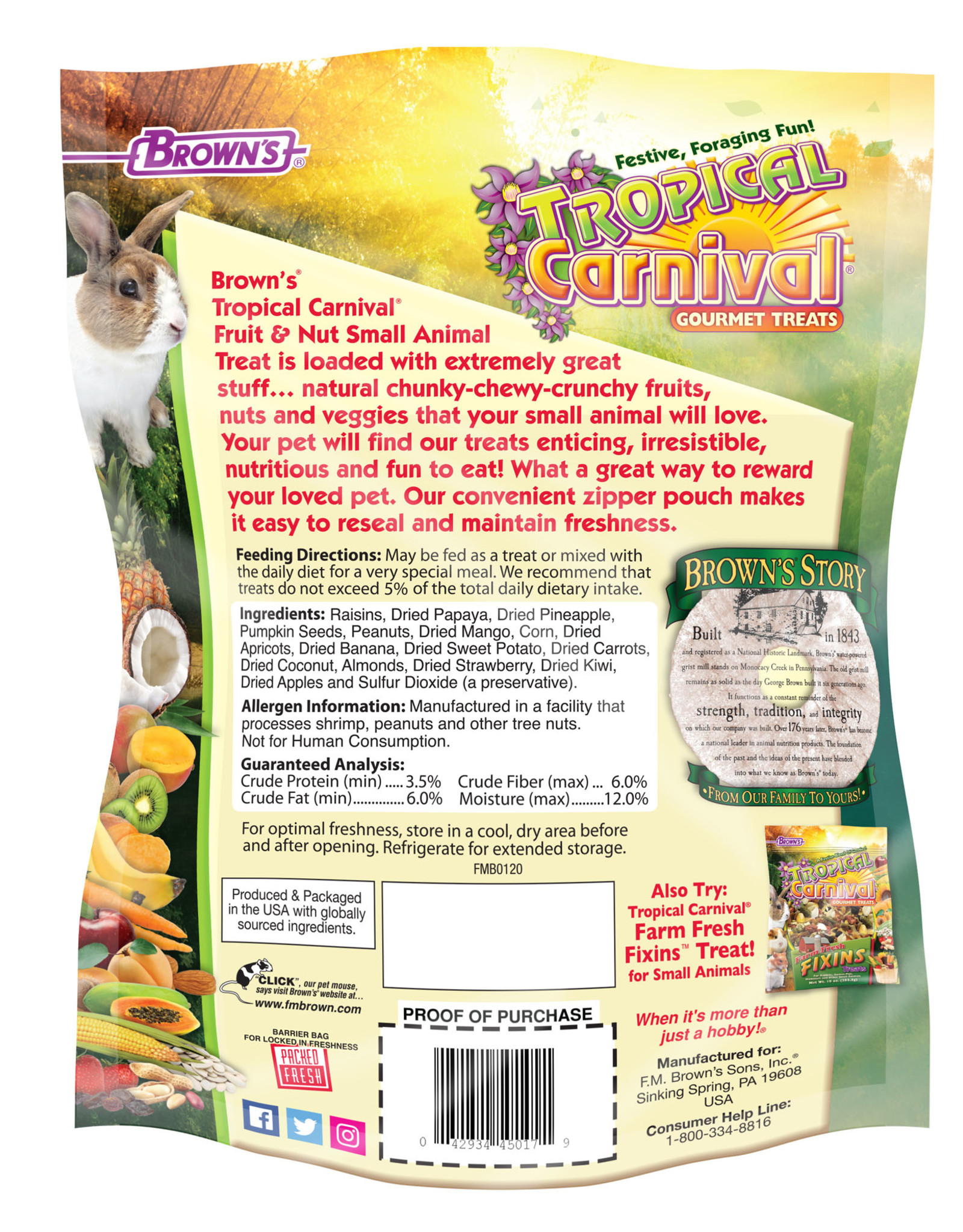 Brown's TROPICAL CARNIVAL FRUIT AND NUT TREAT 8OZ