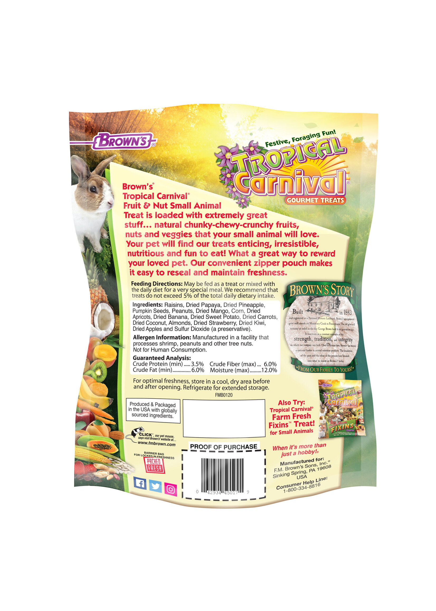 Brown's TROPICAL CARNIVAL FRUIT AND NUT TREAT 8OZ