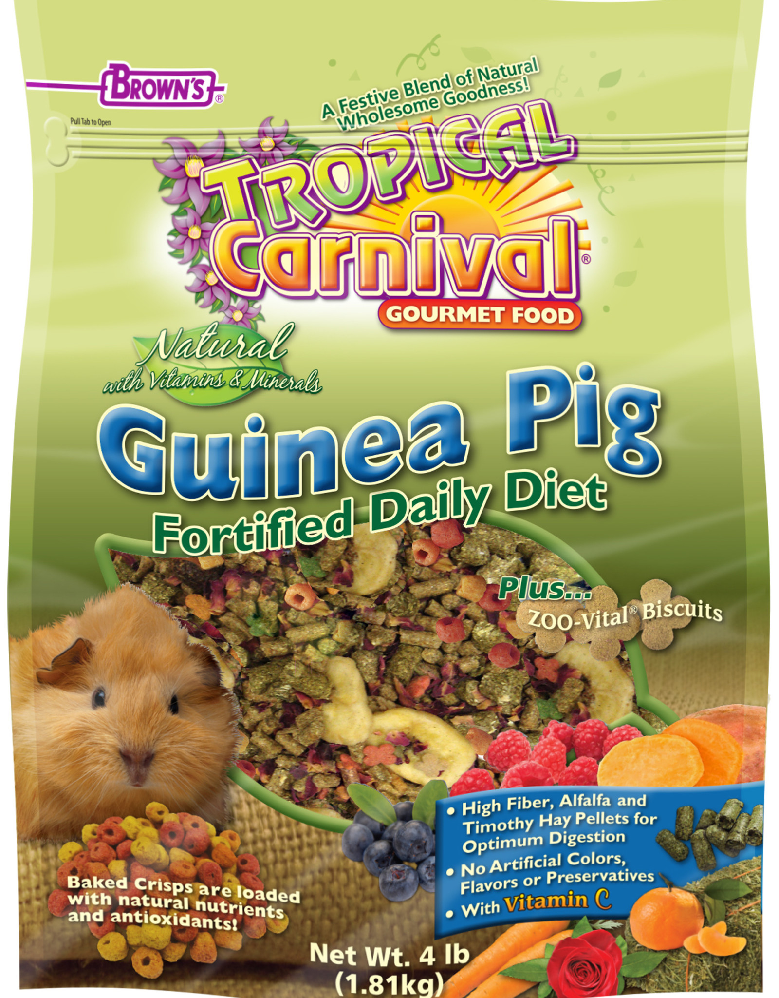 F.M. BROWN'S SONS, INC. BROWN'S TROPICAL CARNIVAL NATURAL GUINEA PIG 4LBS